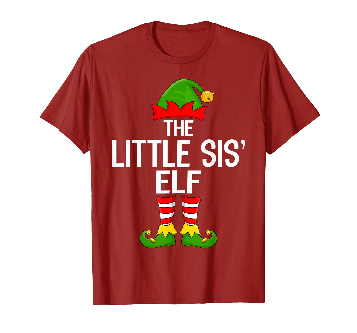 Little Sis Elf Xmas Matching Family Elf Squad Christmas T-Shirt