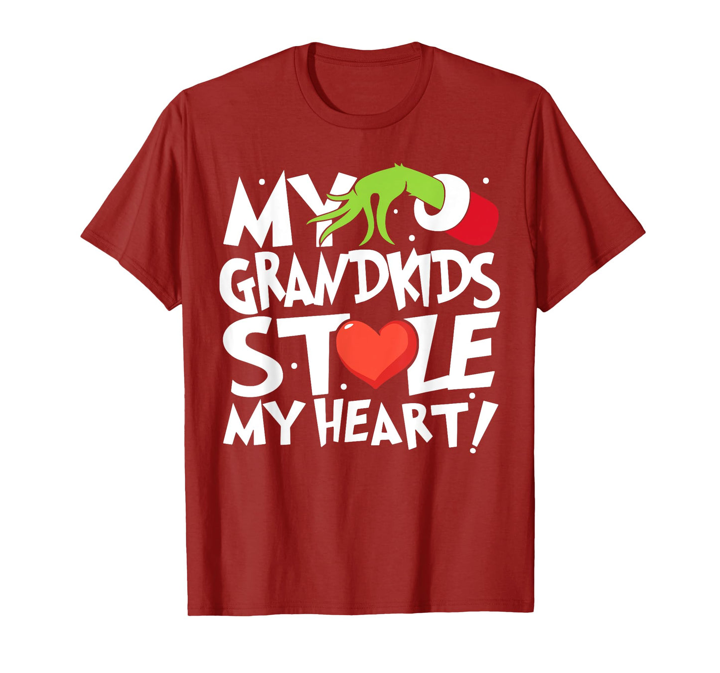 Vintage My Grandkids Stole My Christmas Heart Grandma Xmas T-Shirt