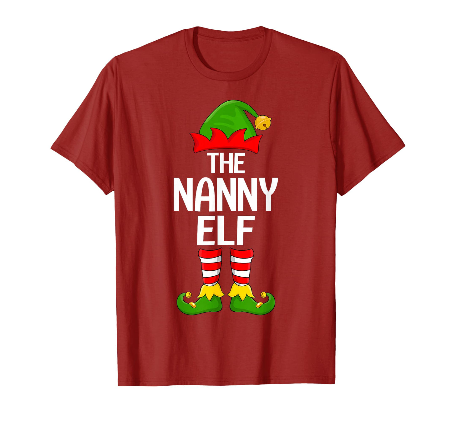 Nanny Elf Xmas Matching Family Elf Squad Christmas Women T-Shirt