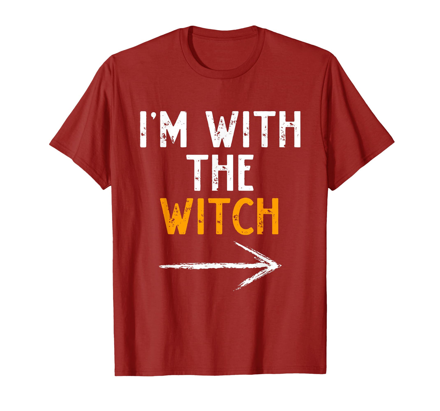 I’m with The Witch Funny Halloween Matching Couple Costume T-Shirt