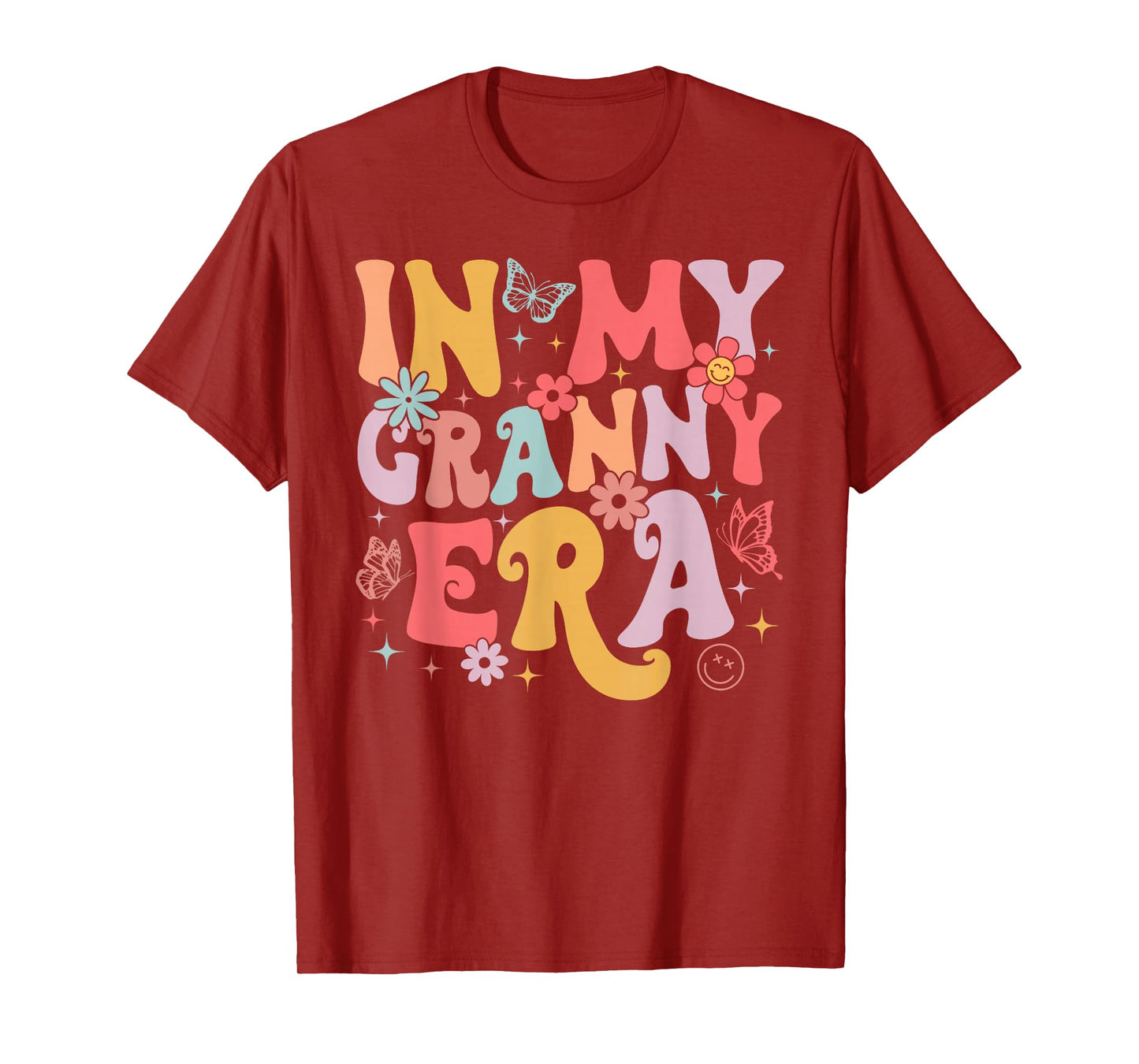 In My Granny Era Groovy Retro Mothers Day Butterfly Women T-Shirt