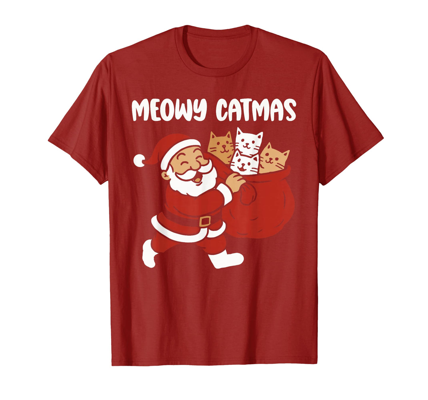 Meowy Catmas, Christmas cat Santa Claus T-Shirt