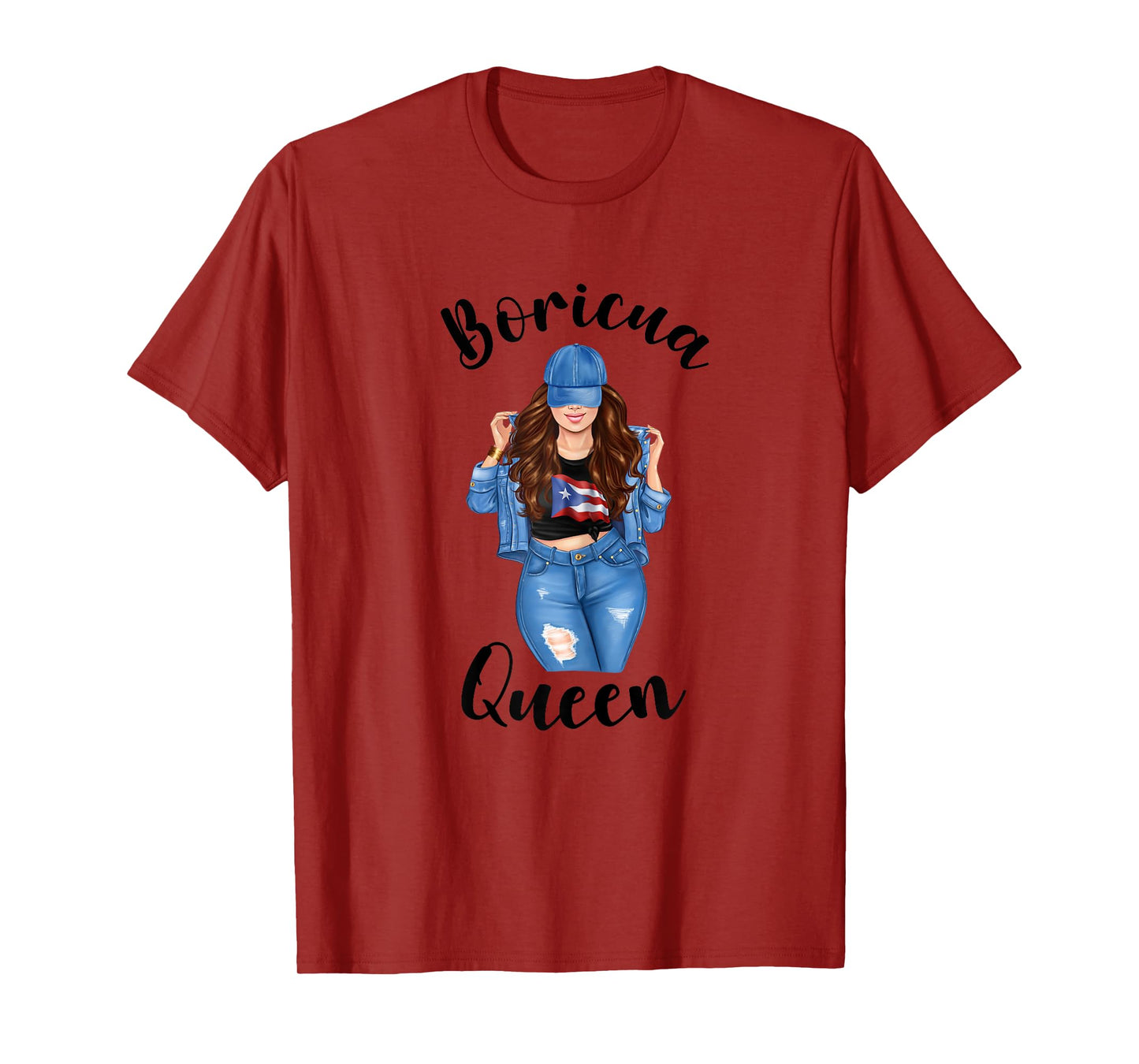 Puerto Rico Boricua Queen Patriotic FLag Puerto Rican Cute Women T-Shirt