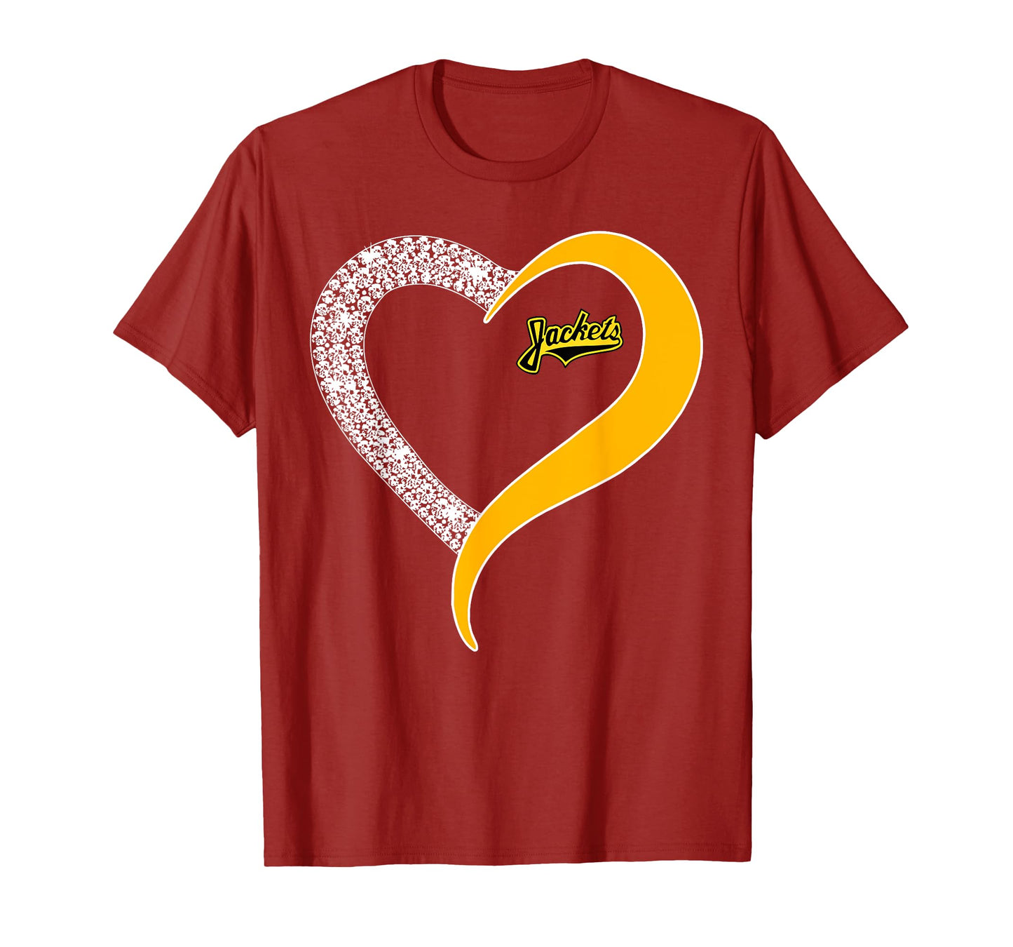 Denison Yellowjackets Logo Diamond Heart HS T-Shirt