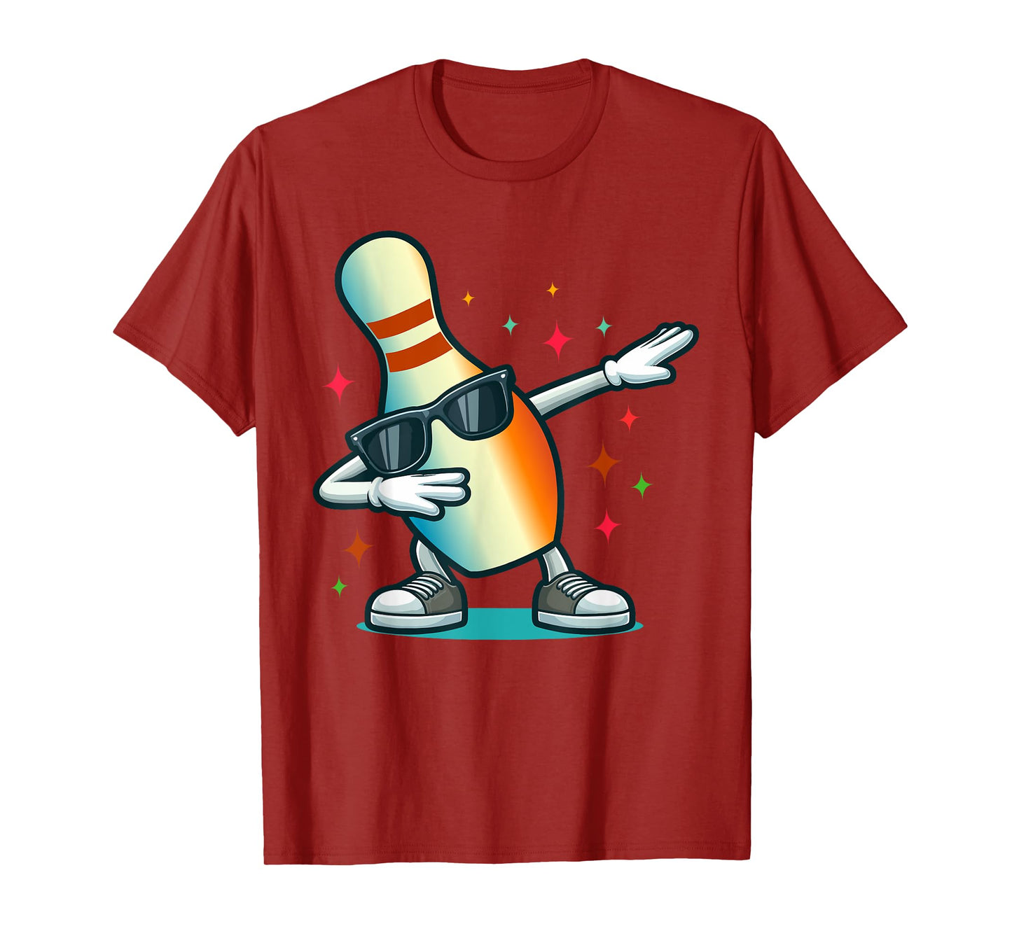 Bowling Pin Dabbing Sunglasses Bowler Player Kids Boys Men T-Shirt