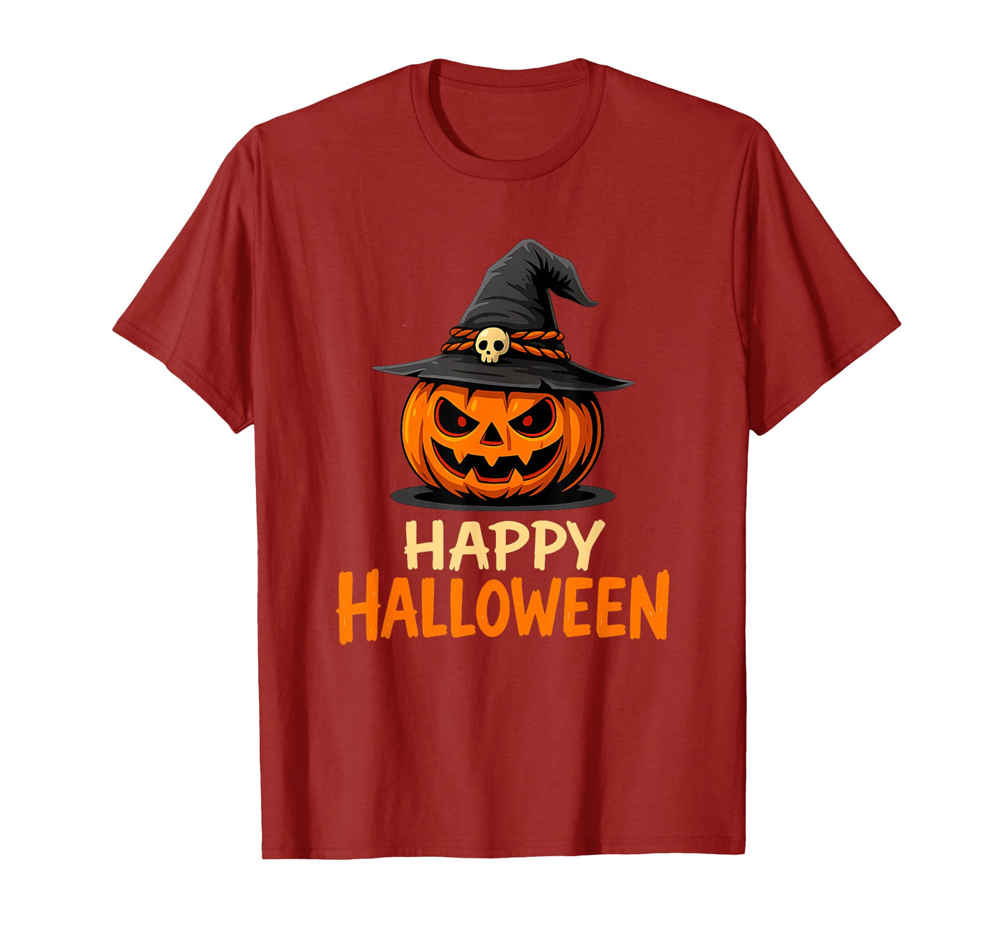 Happy Halloween Pumpkin Witch Hat Spooky Retro Design T-Shirt