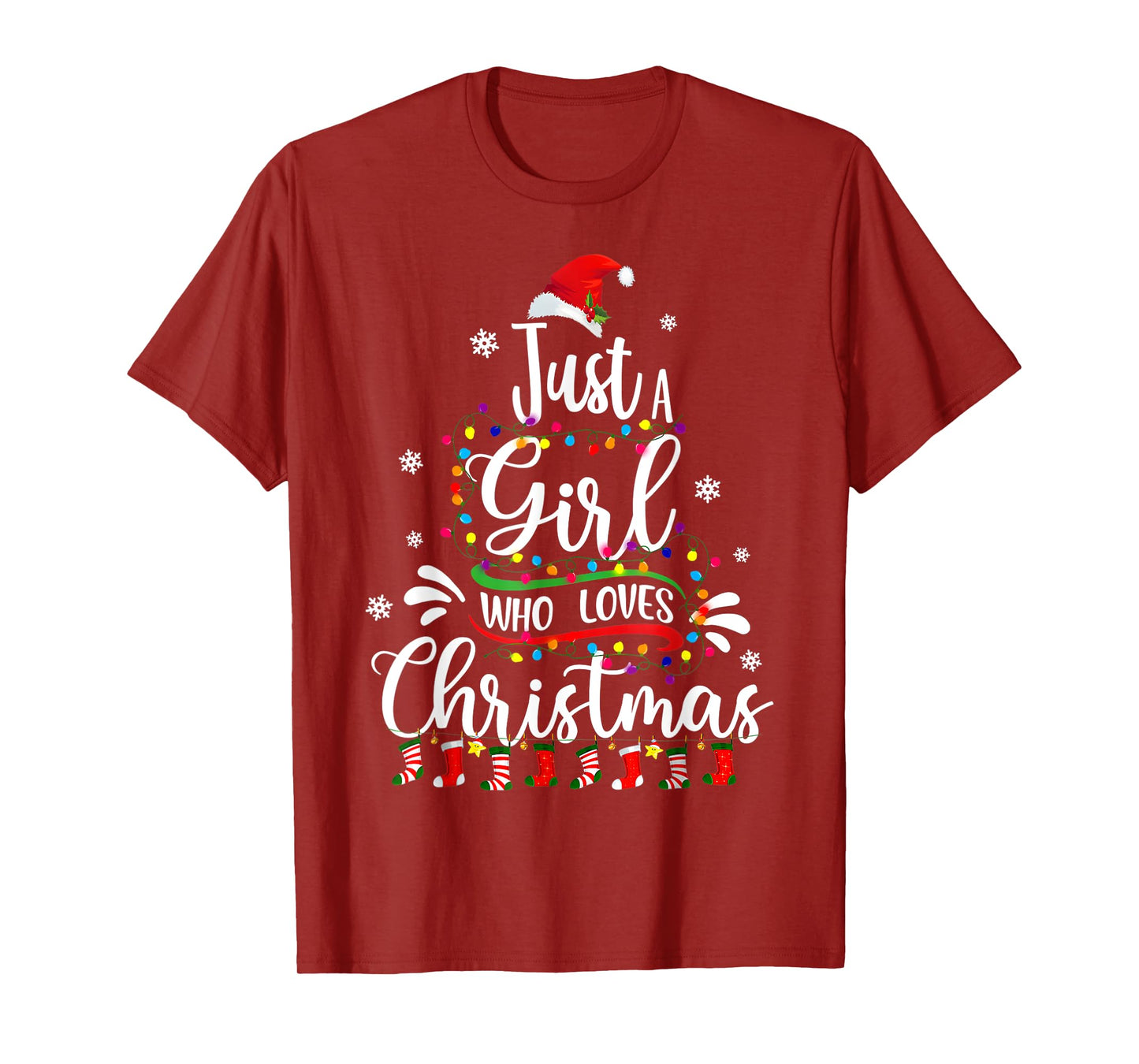 Merry Christmas Just A Girl Who Loves Christmas Tree Xmas T-Shirt