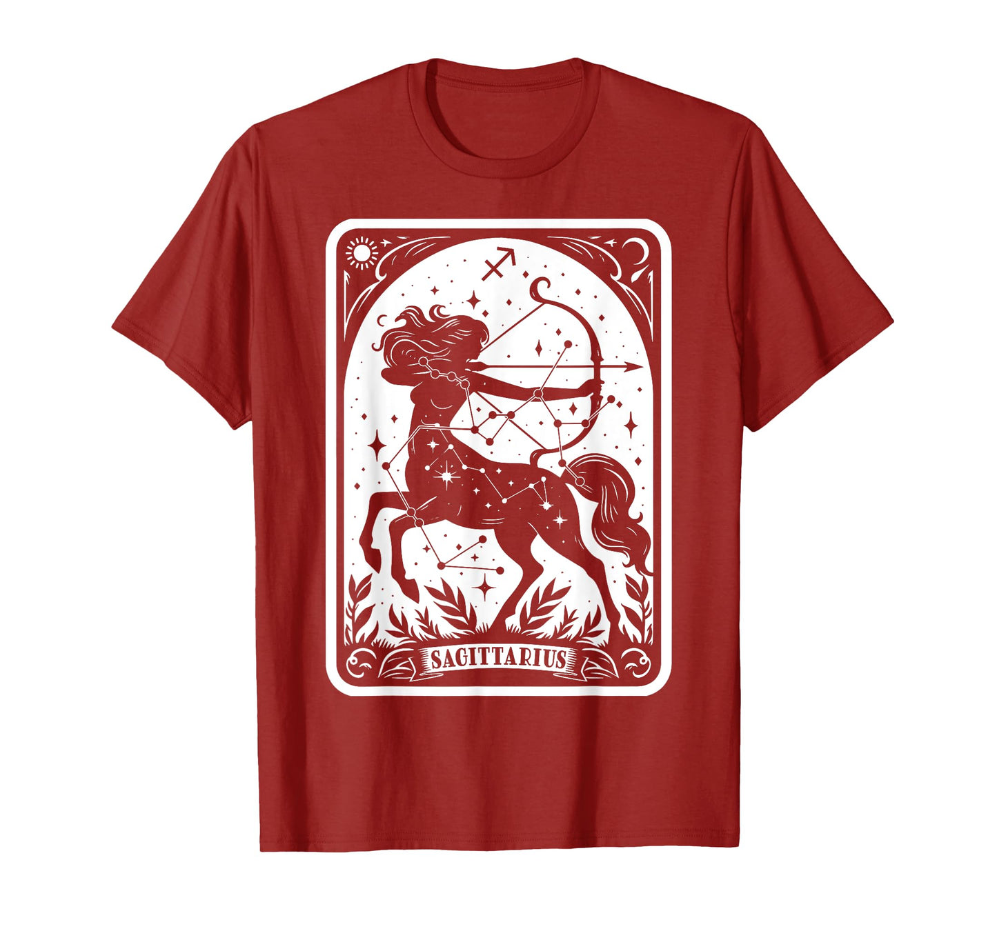 Sagittarius Zodiac Centaur Astrology Sign Vintage Tarot Card T-Shirt