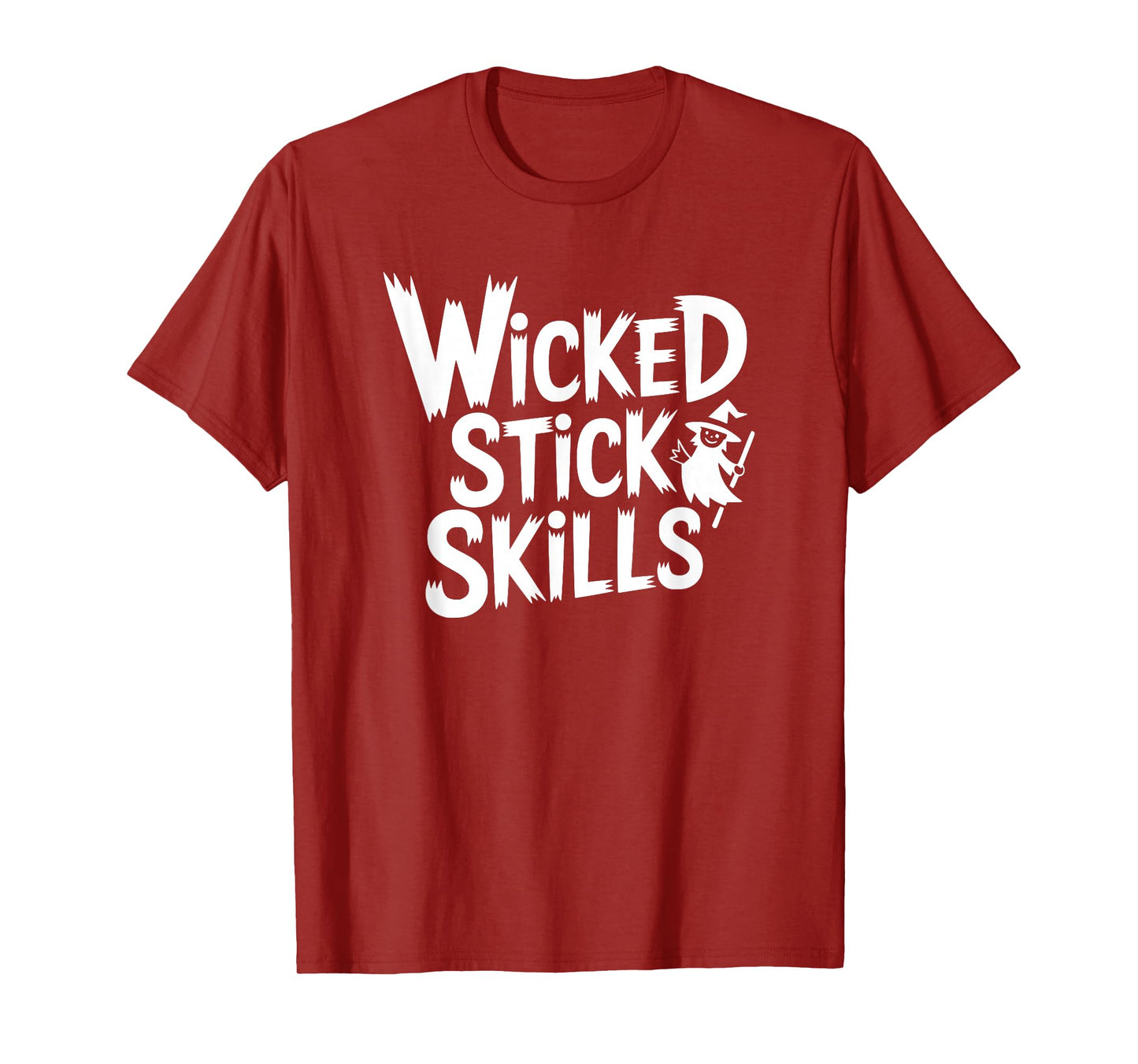 Womens Halloween Wicked Stick Skills Witch Broom T-Shirt