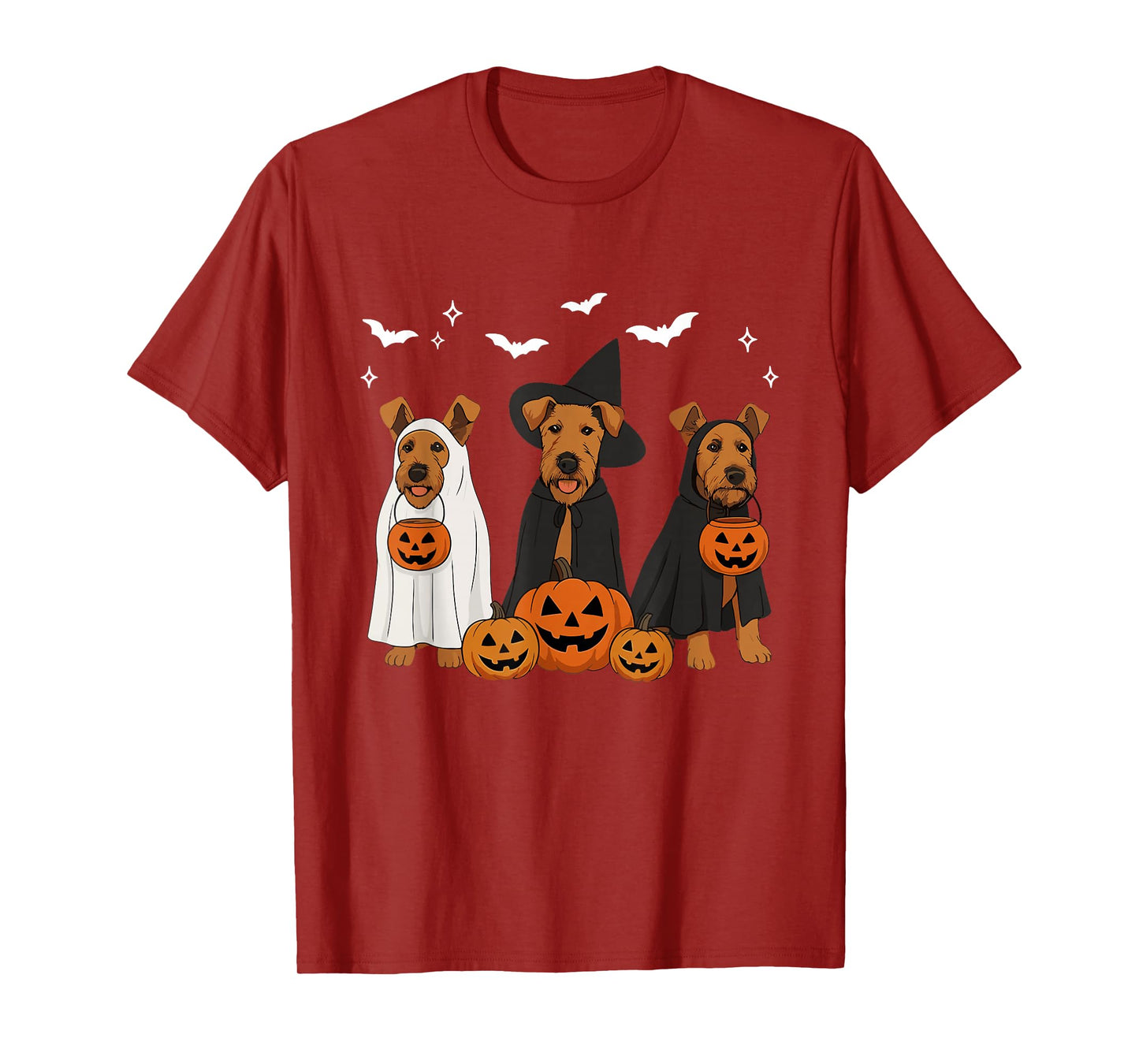 Airedale Terrier Halloween Witch Airedale Terrier Dog Mom T-Shirt