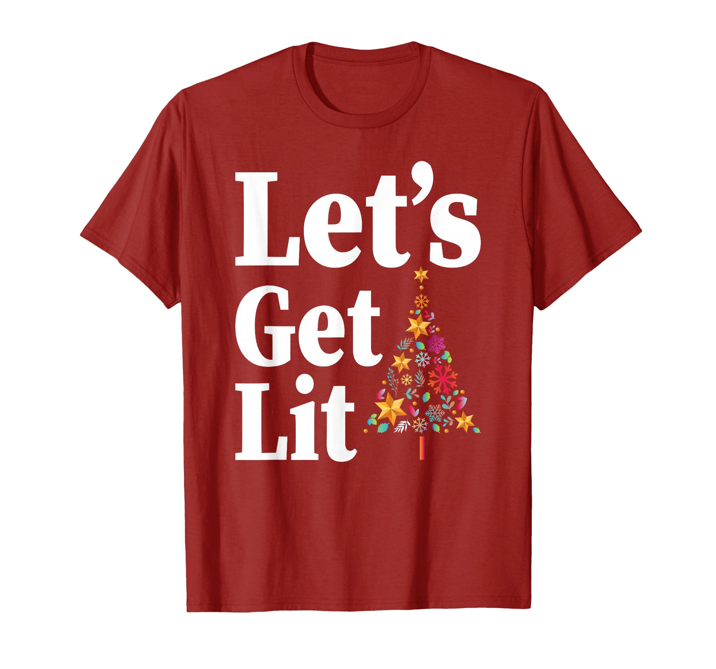 Let's Get Lit Funny Xmas Tree Lighting Christmas T-Shirt