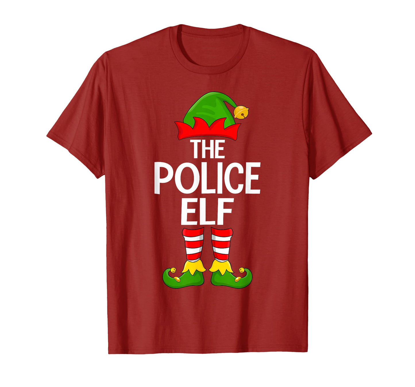 Police Elf Xmas Matching Family Elf Squad Christmas T-Shirt