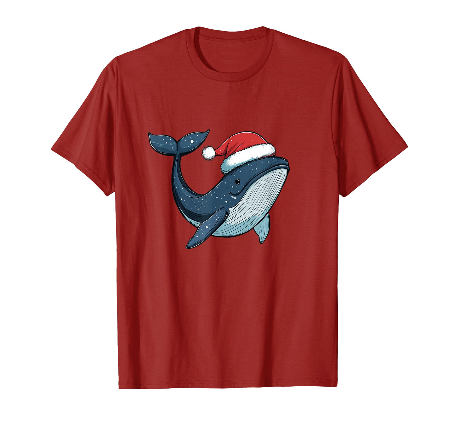 Holiday Joy in The Ocean with a Whale and Santa Claus Hat T-Shirt