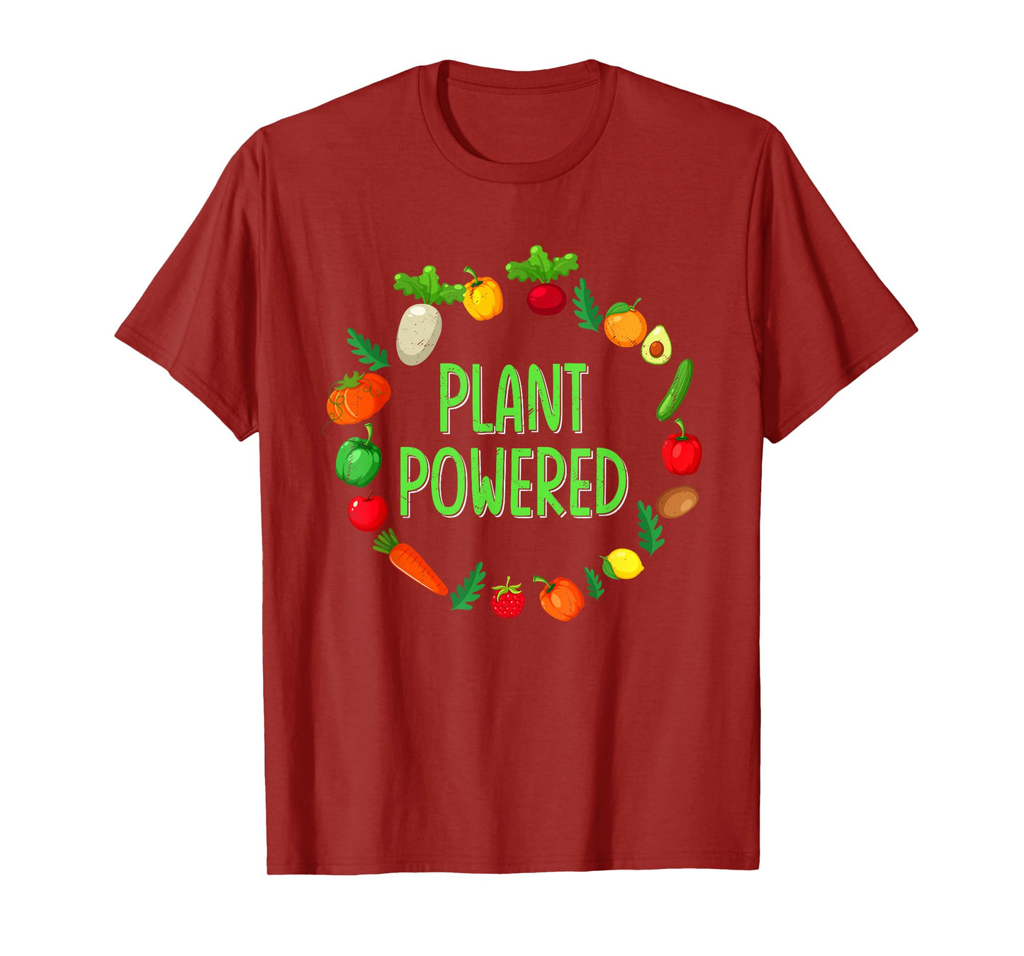 Plant Powered Retro Funny Gym Workout Vegetarian Vegan Lover T-Shirt