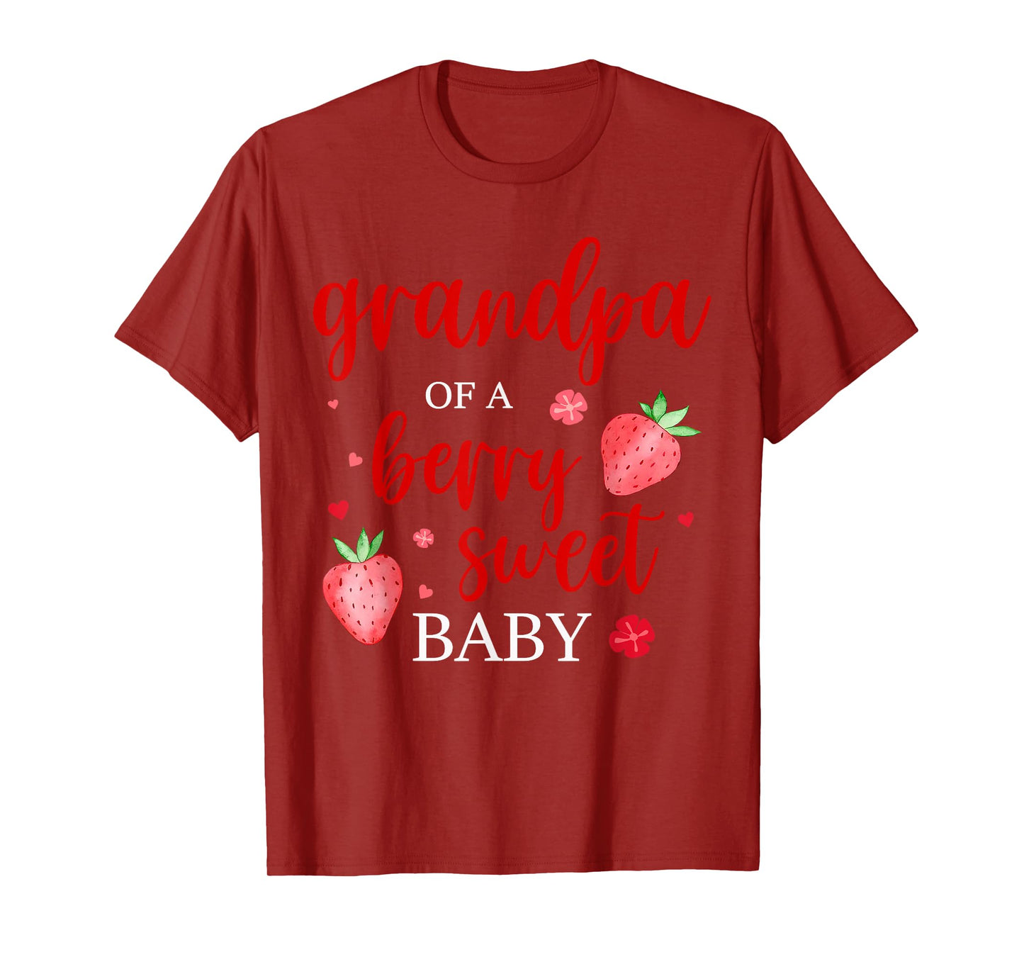 Grandpa Of A Berry Sweet One Strawberry Baby First Birthday T-Shirt