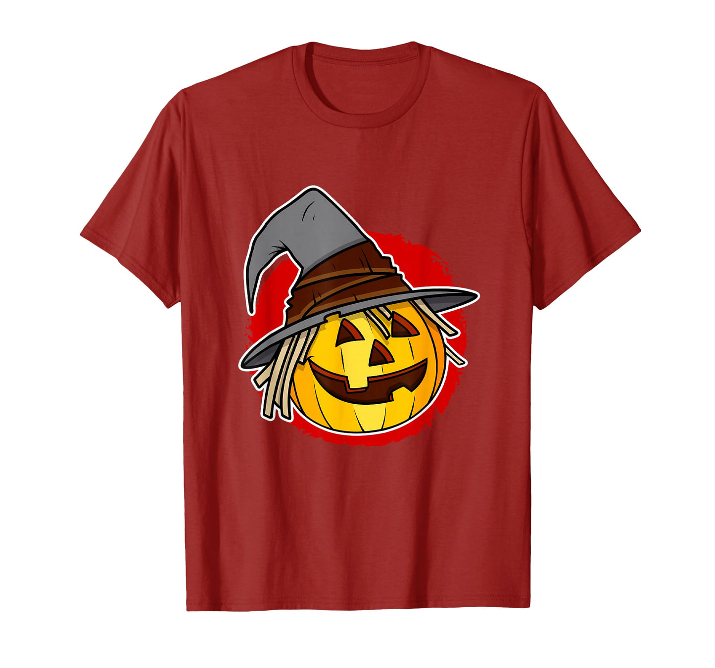 Halloween Jack o Lantern Pumpkin with Witch Hat T-Shirt