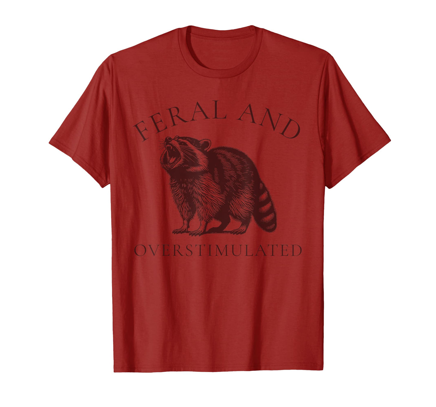 Feral and Overstimulated Funny Raccoon ADHD Vintage Autism T-Shirt