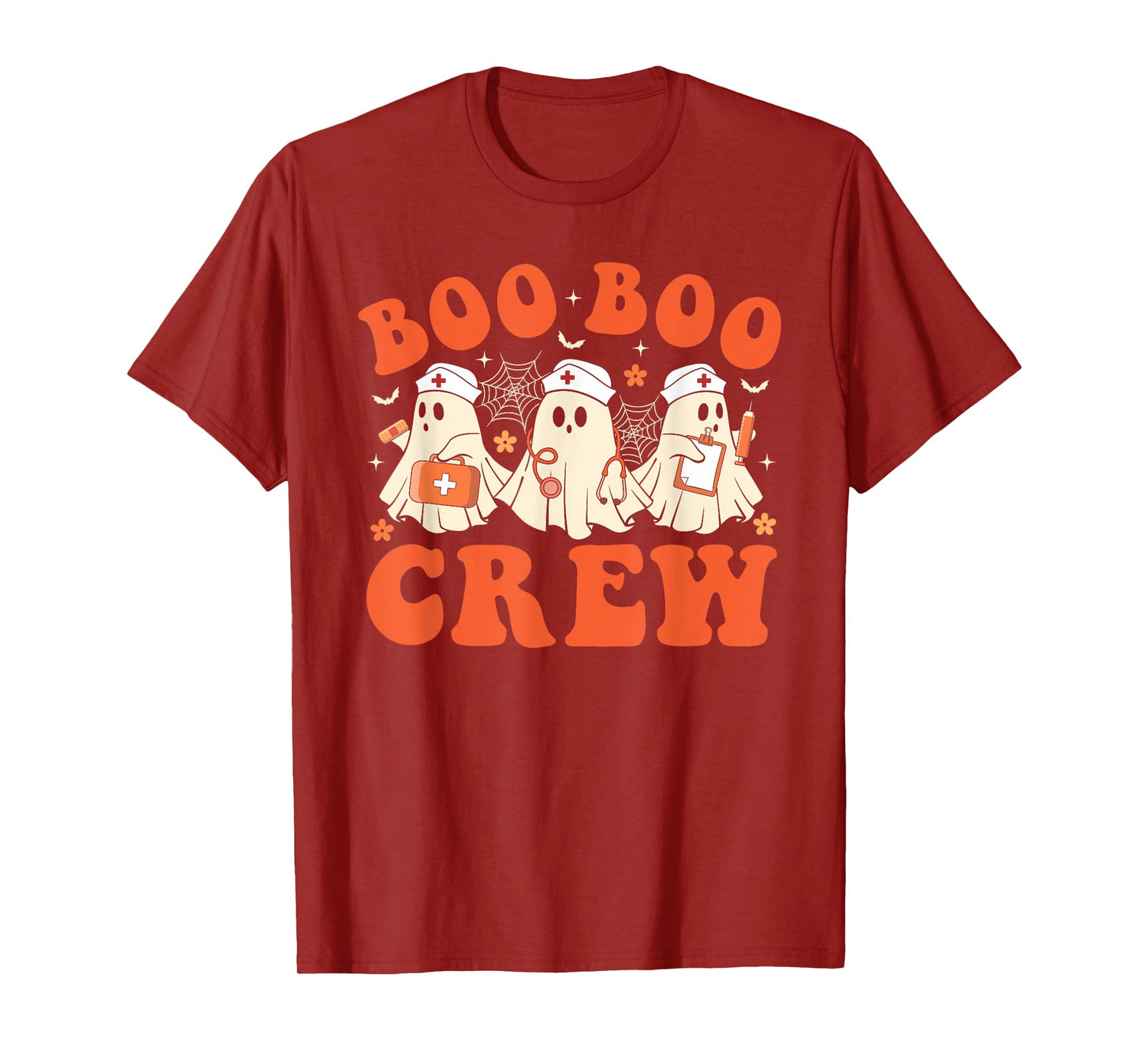Boo Boo Crew Nurse Ghost Scrub Top Nursing Halloween Costume T-Shirt