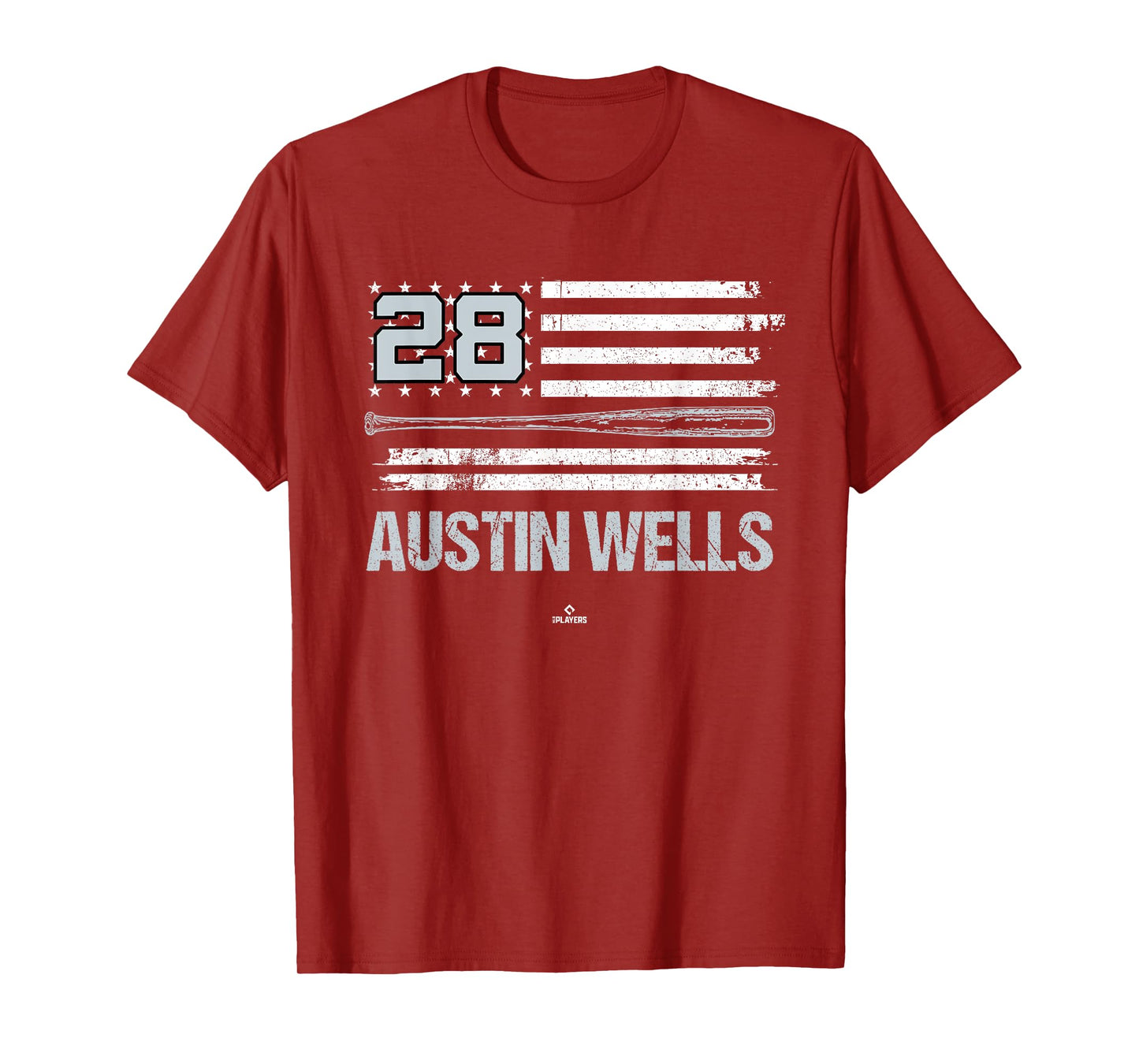 USA Flag Bat Austin Wells New York Baseball MLBPA T-Shirt