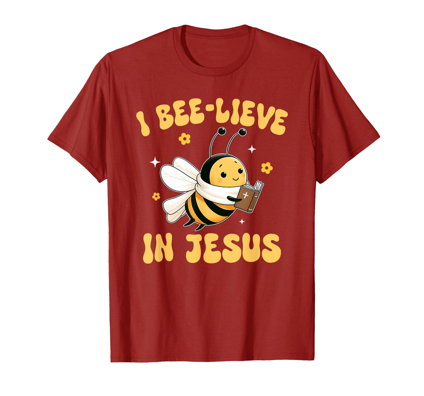 Gospel Kids Christian I Bee-lieve in Jesus Faith Cute Bee T-Shirt