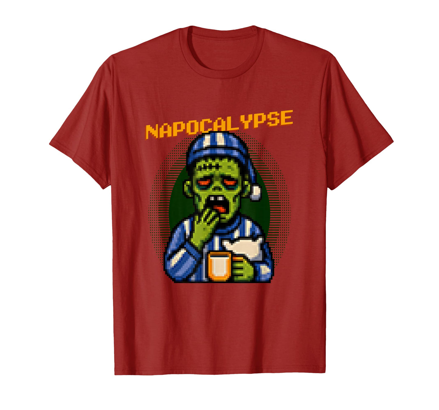 Napocalypse Funny Pixel Art Sleepy Zombie Halloween T-Shirt