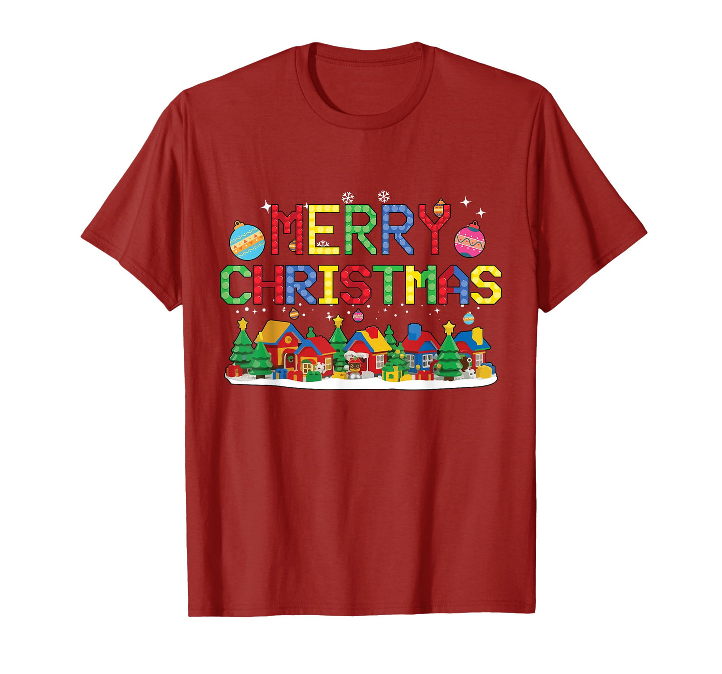 Merry Christmas Block Building Master Builder Brick Builder T-Shirt