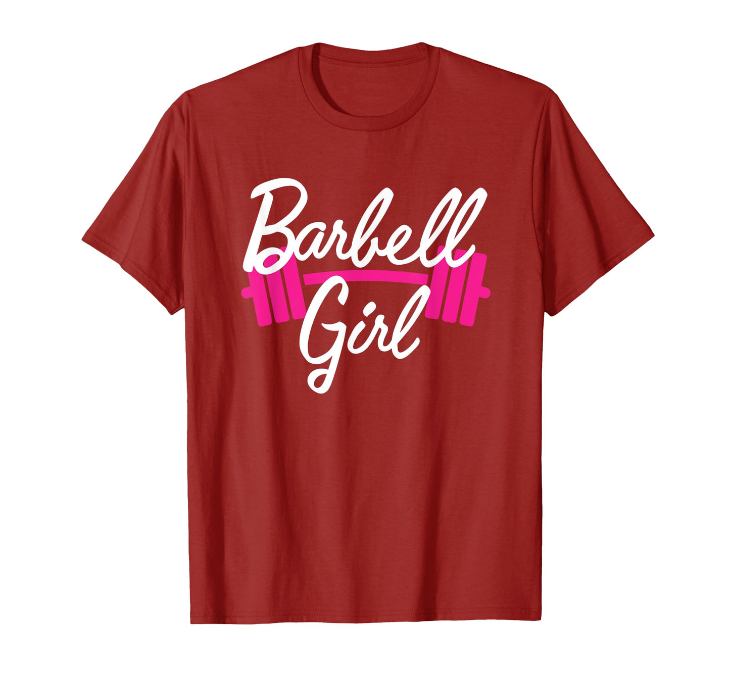 Mens Pink Barbell Girl Weightlifting Gym Pump Cover T-Shirt