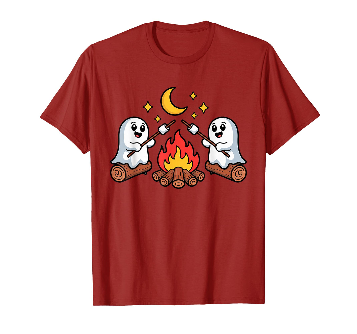 Ghost Campfire Camping Toddler Kids Halloween Trick or Treat T-Shirt