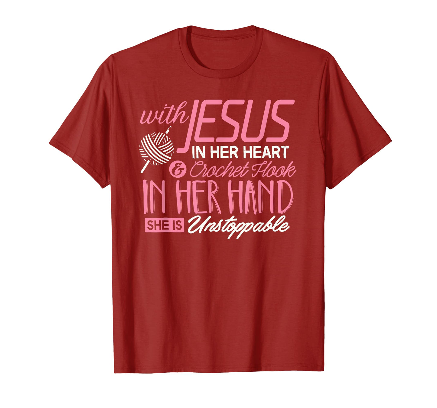 Crochet Shirt With Jesus in her Heart Crochet Hook Christian T-Shirt