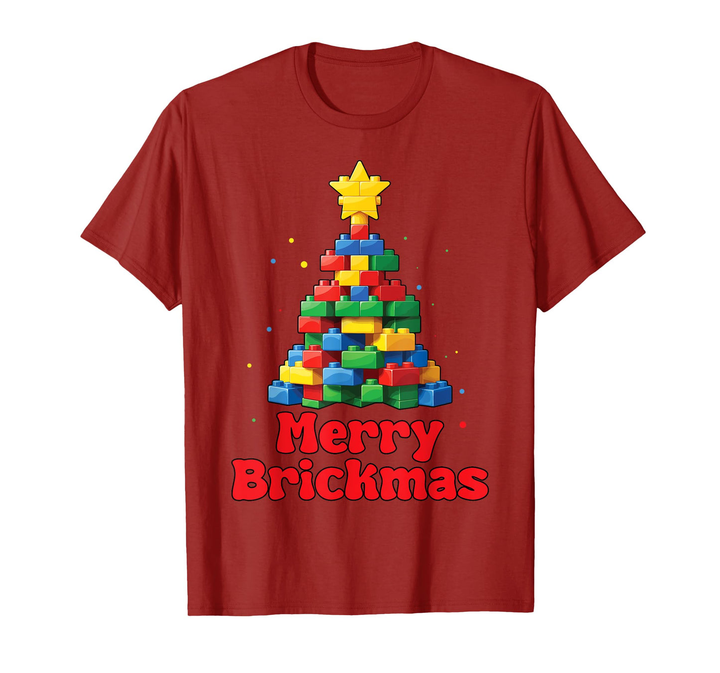 Merry Brickmas Christmas Block Building Builder Brick Master T-Shirt