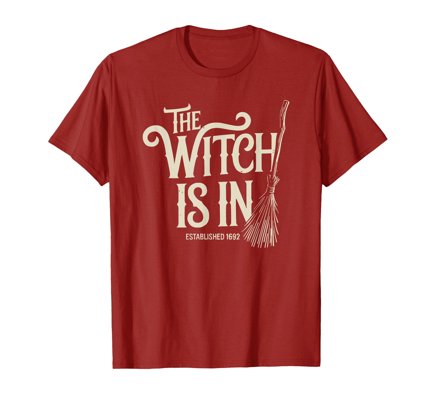The Witch is in Funny Salem Broomstick Halloween Vintage T-Shirt