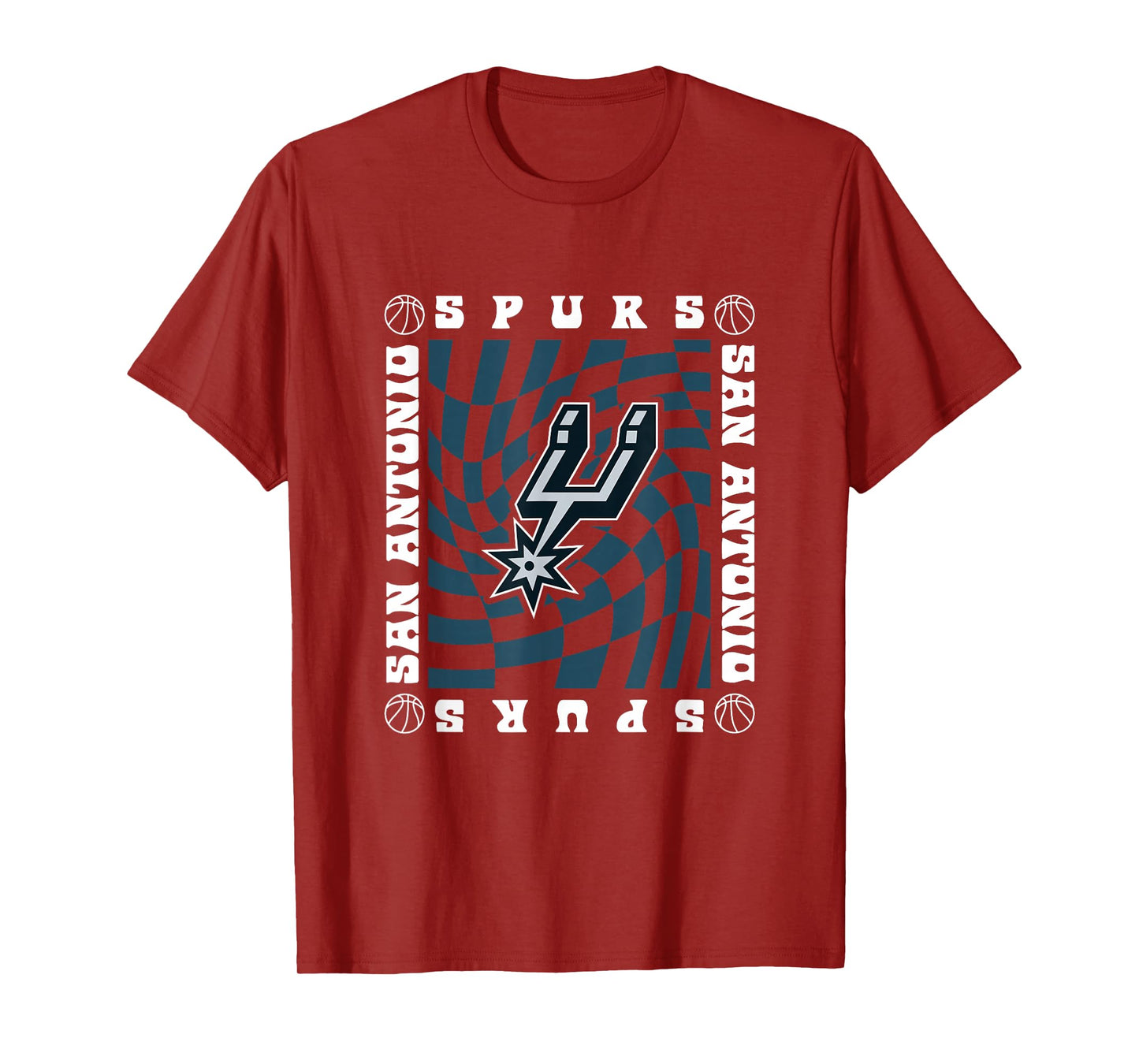 NBA San Antonio Spurs Retro Checkerboard Wave T-Shirt