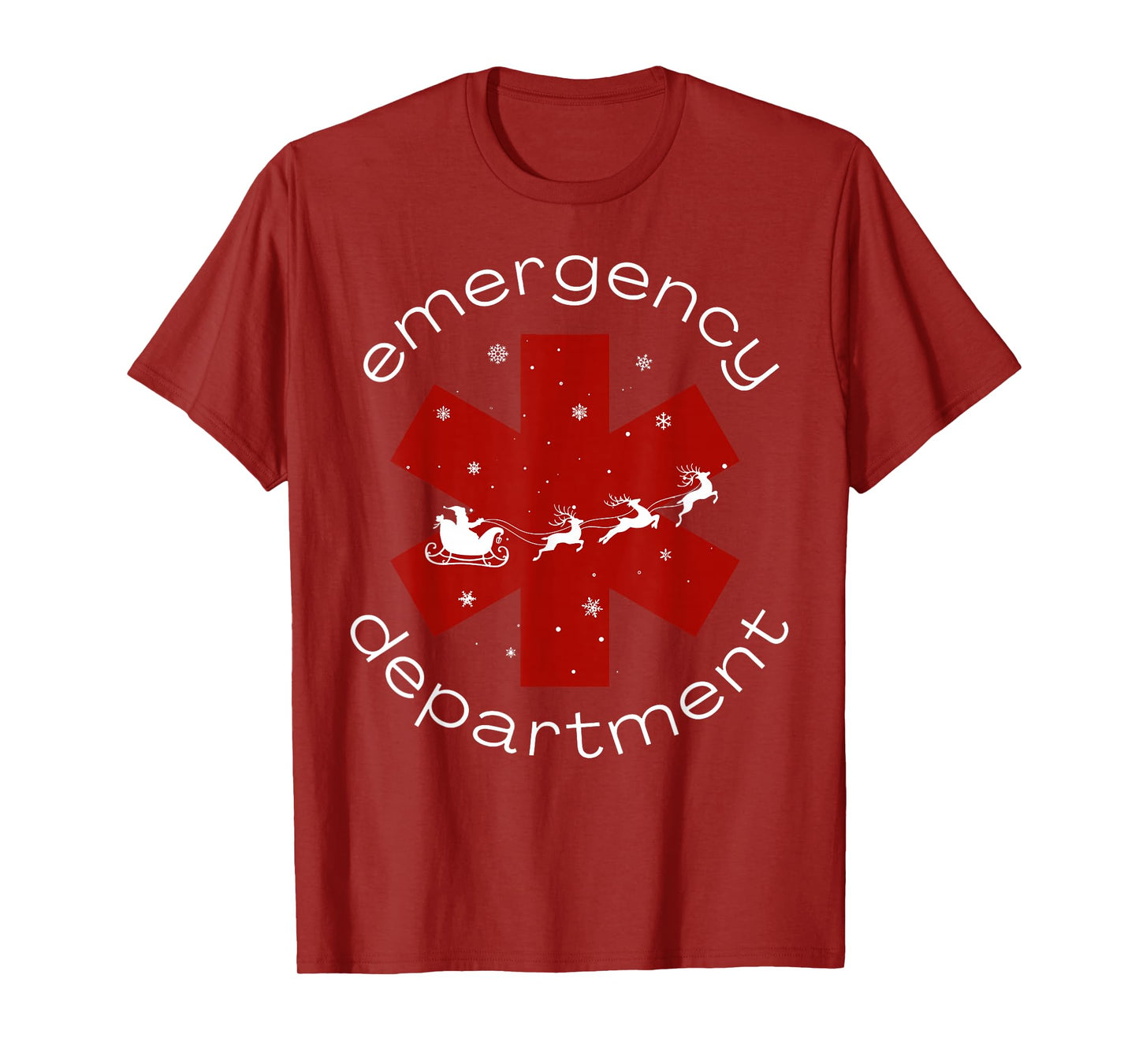 Emergency Department Christmas Santa Claus Reindeer ER Nurse T-Shirt