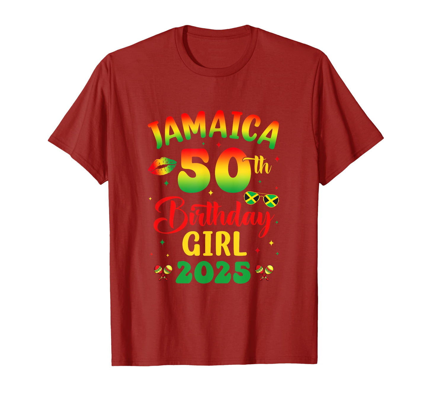 Jamaica 50Th Birthday Girl 2025 Party Matching Group T-Shirt