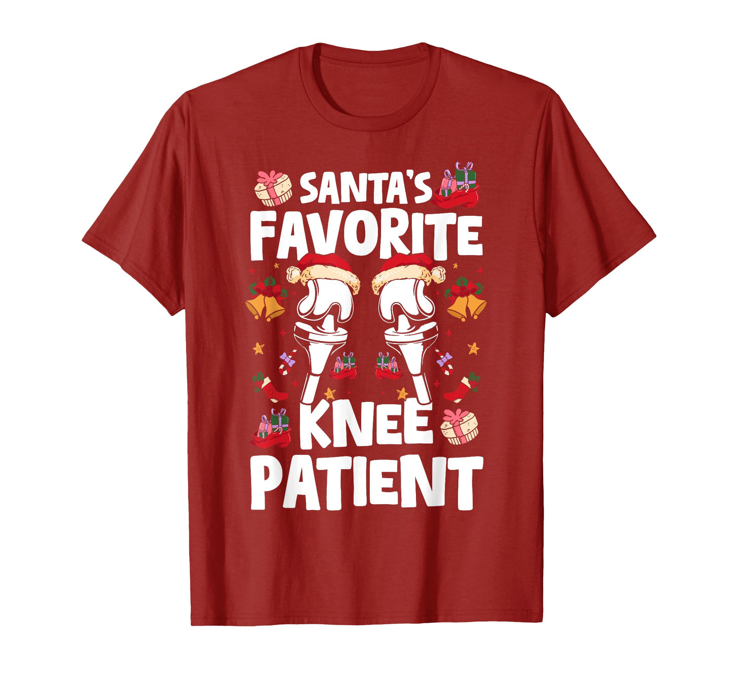 Santas Favorite Knee Patient Knee Replacement Surgery Xmas T-Shirt