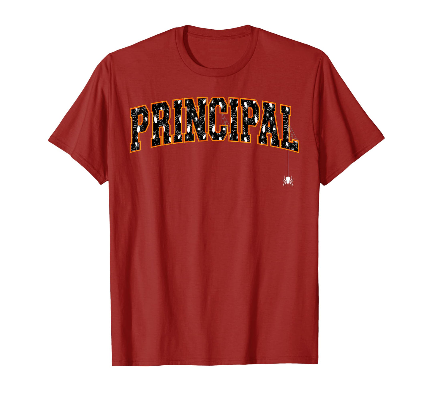 Principal Halloween Spooky Spiders Varsity Letters T-Shirt