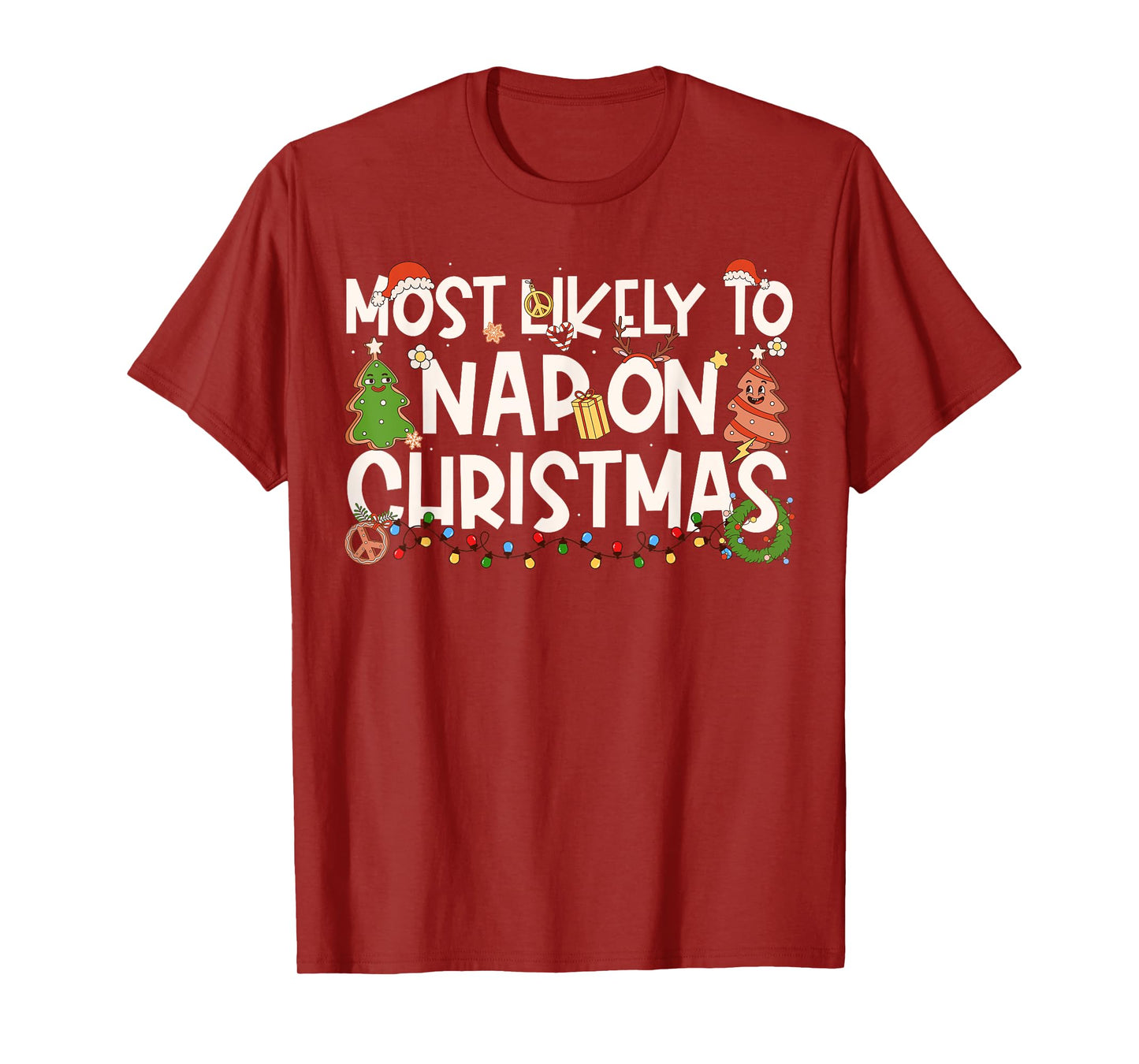 Most Likely to Nap On Christmas Family Matching Christmas T-Shirt
