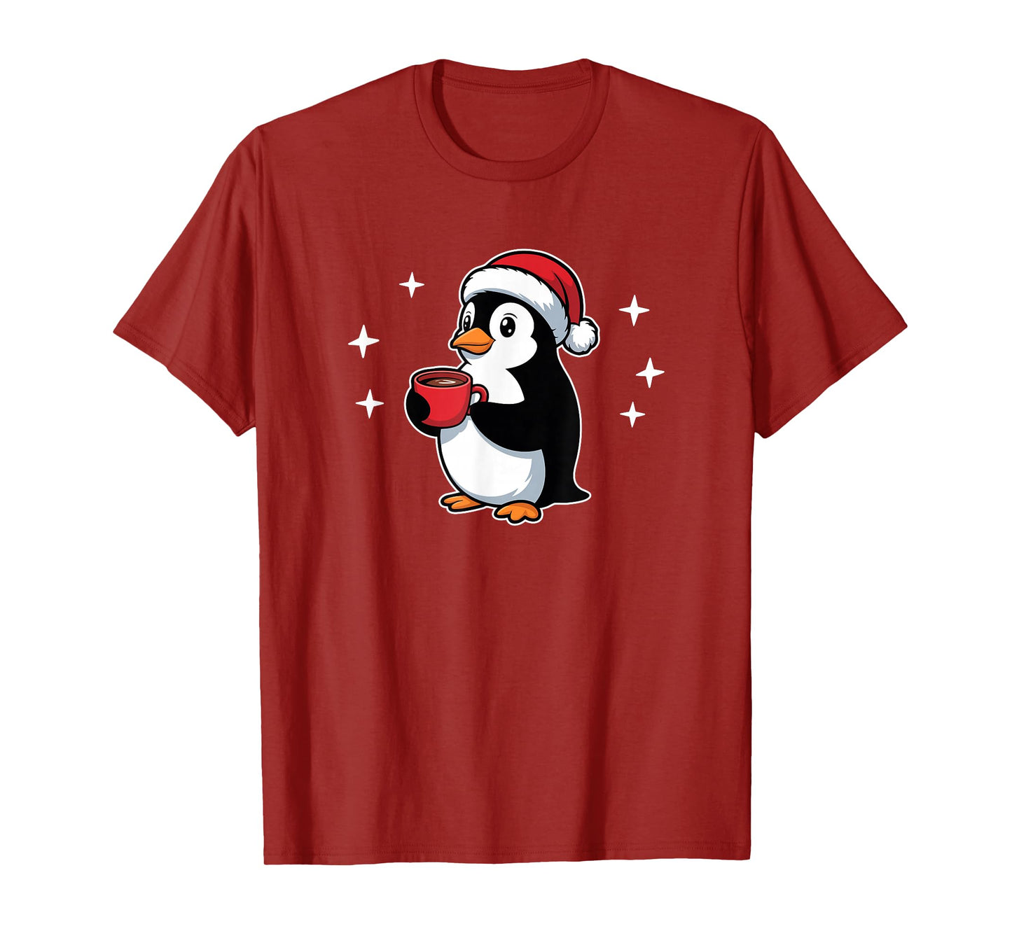Cute Christmas Penguin Coffee T-Shirt