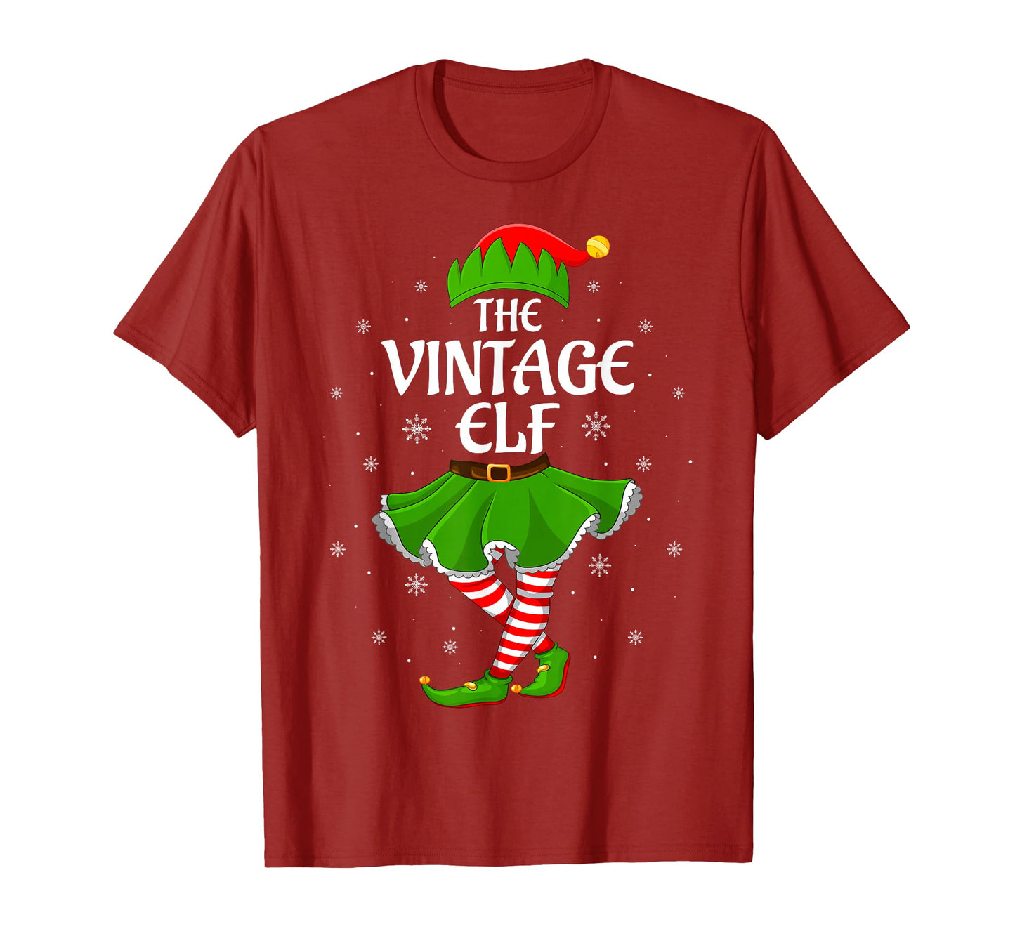 Vintage Elf Christmas Family Girls Women Elf Squad Xmas T-Shirt