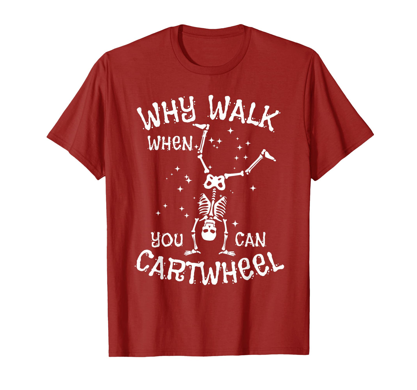 Cartwheel Gymnast Skeleton Funny Halloween Gymnastics Girls T-Shirt