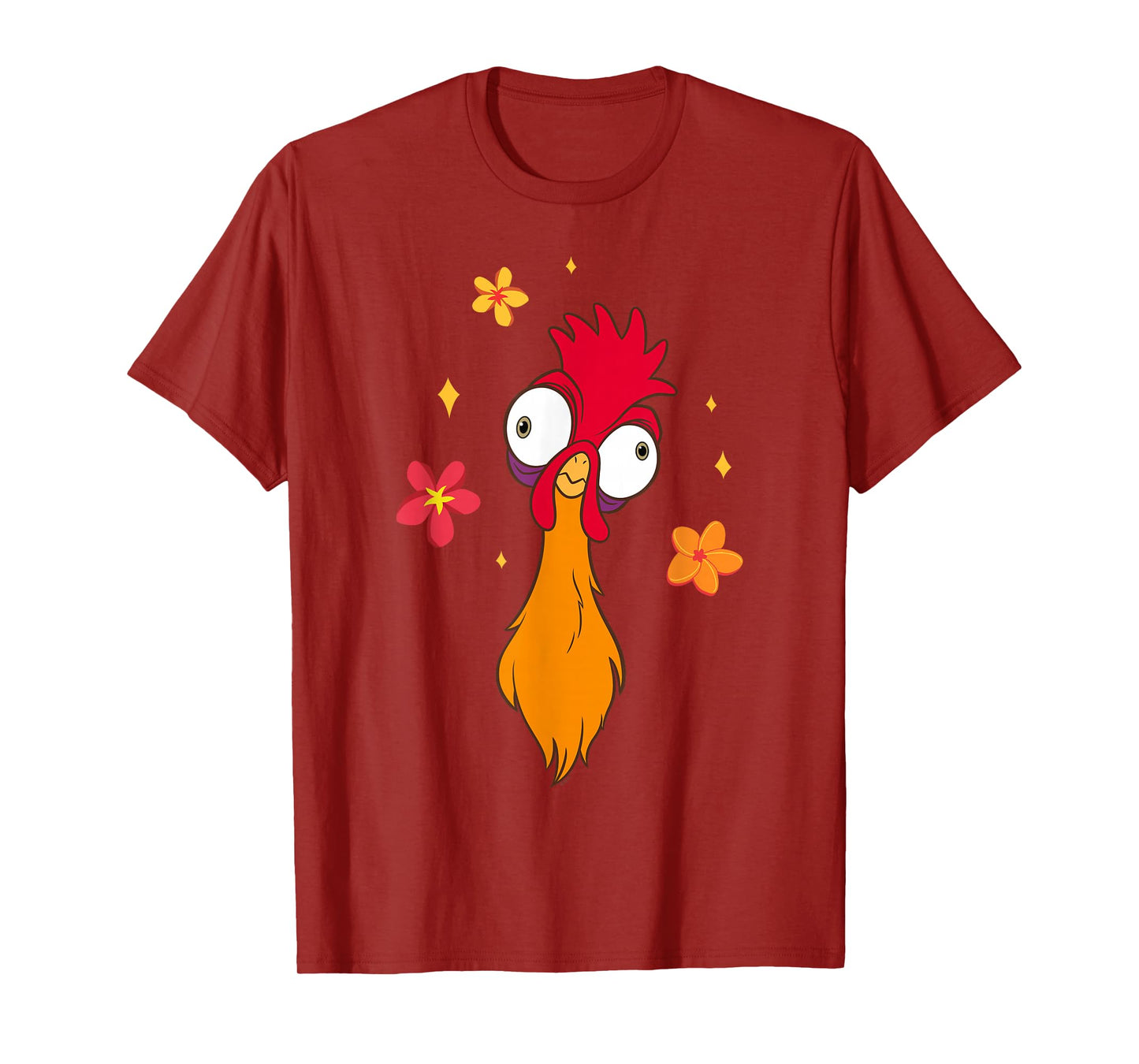 Disney Moana 2 Big Face Heihei Tropical Flowers Costume T-Shirt