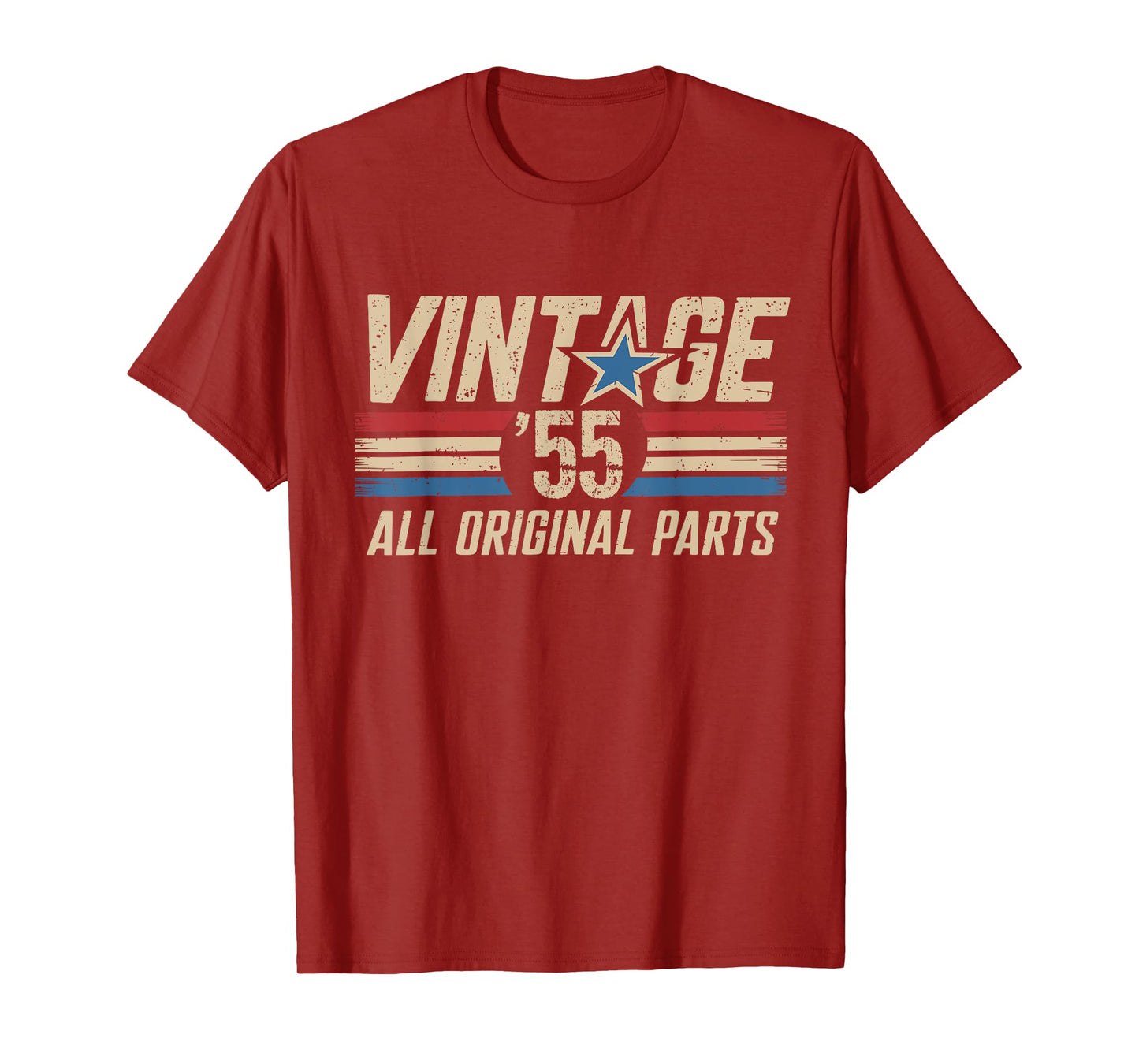 Retro Vintage 1955 All Original Parts 70th Birthday For Men T-Shirt