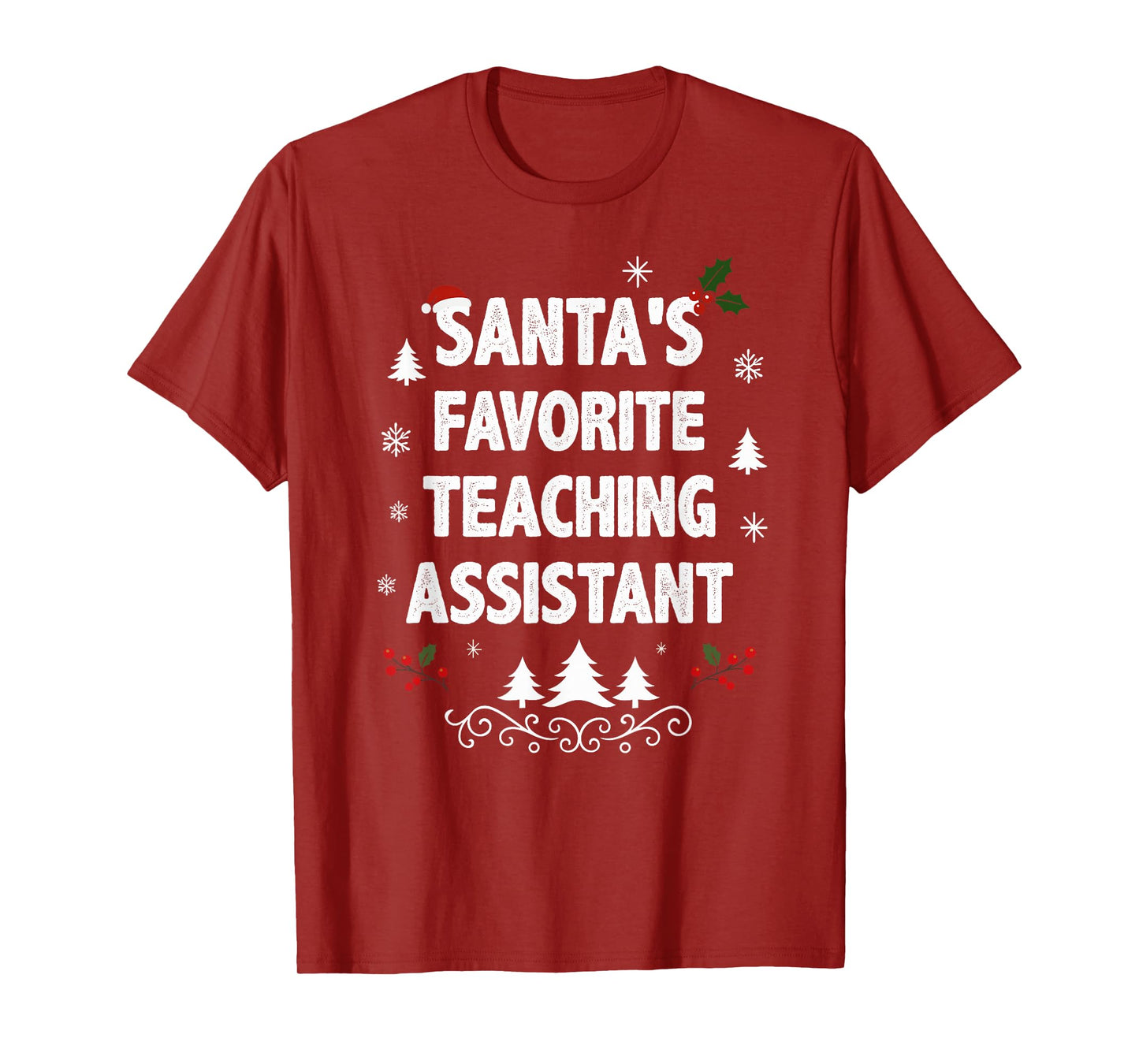 Santa's Favorite Teaching Assistant Funny Christmas Pajamas T-Shirt