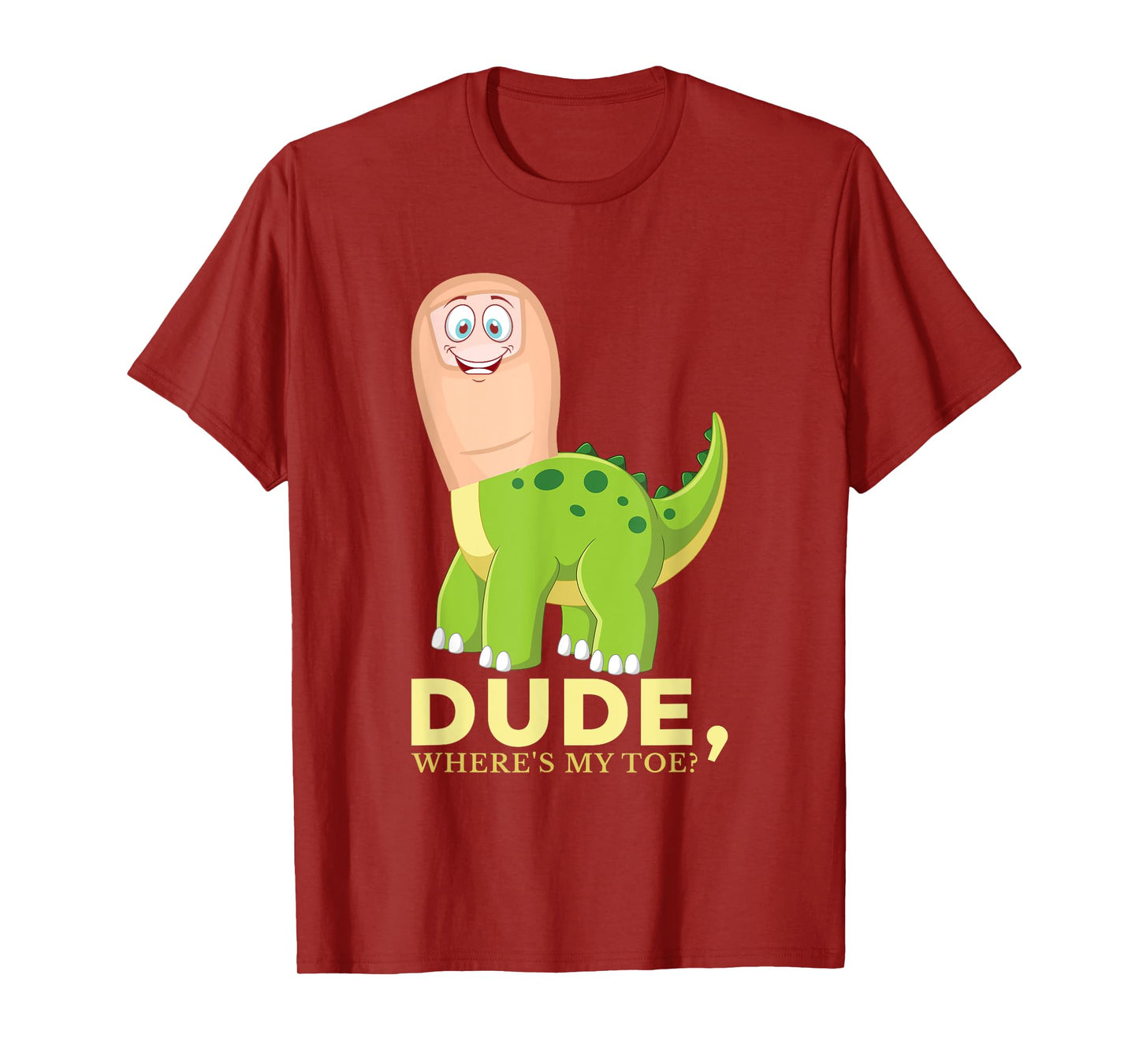 Dude Where's My Toe Funny Amputation Brontosaurus Amputee T-Shirt