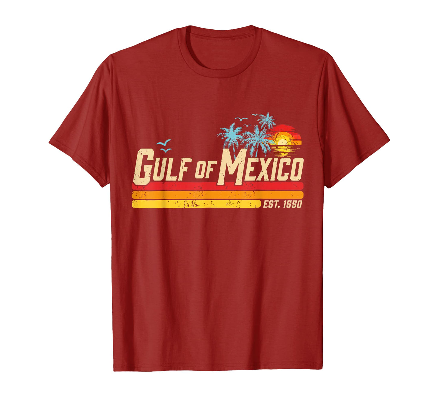 Gulf of Mexico Forever Est 1550 Retro Vintage Beach Mens T-Shirt