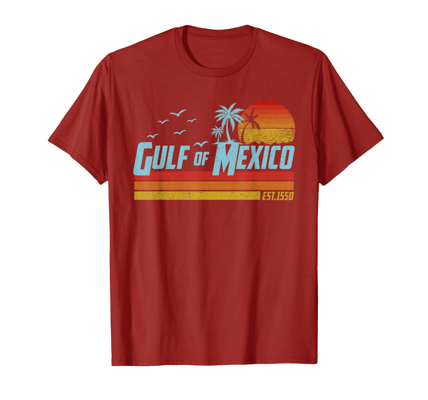 Gulf of Mexico Est 1550 Retro Vintage Beach T-Shirt