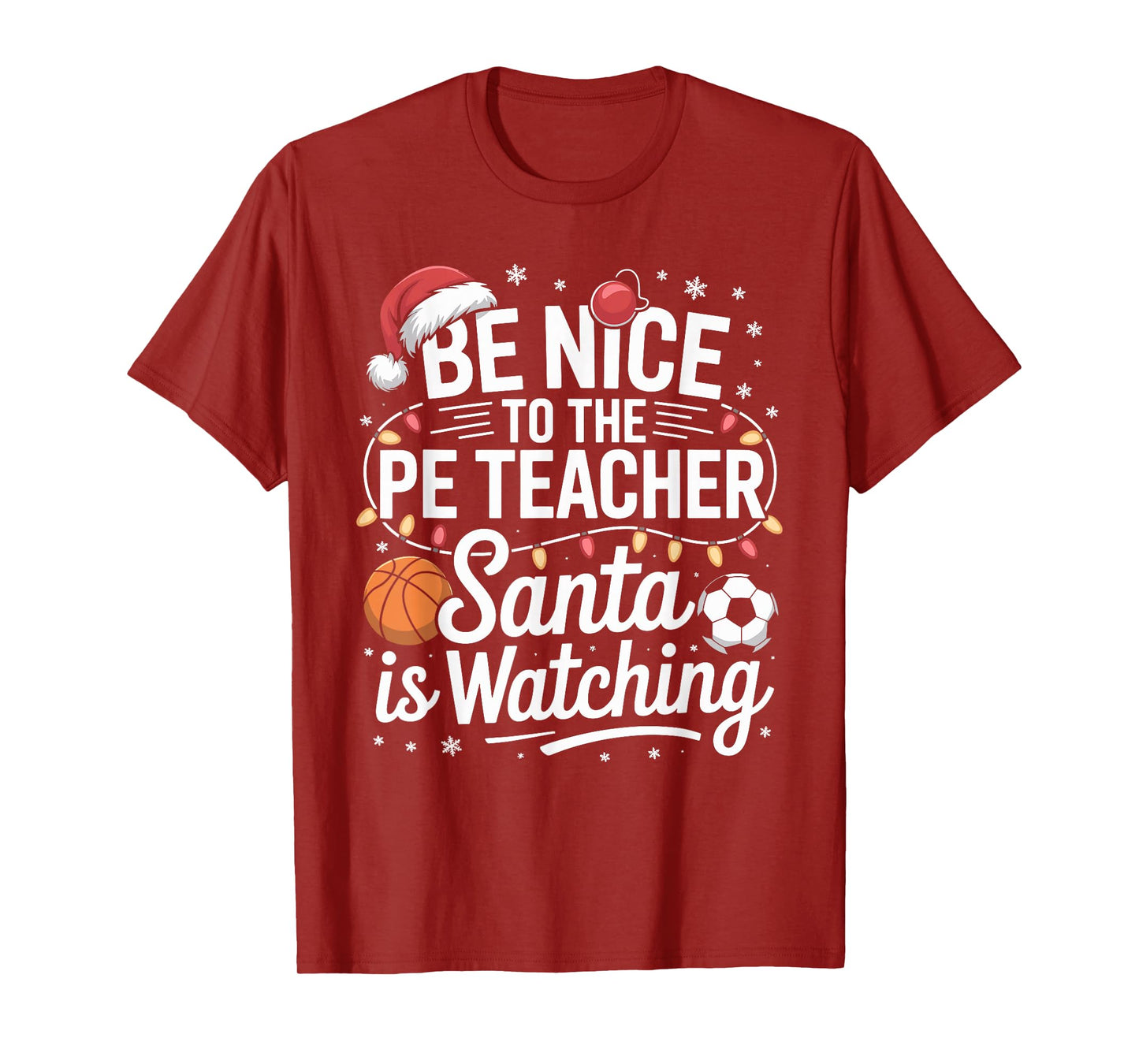 Funny PE Teacher Christmas Physical Education Xmas T-Shirt