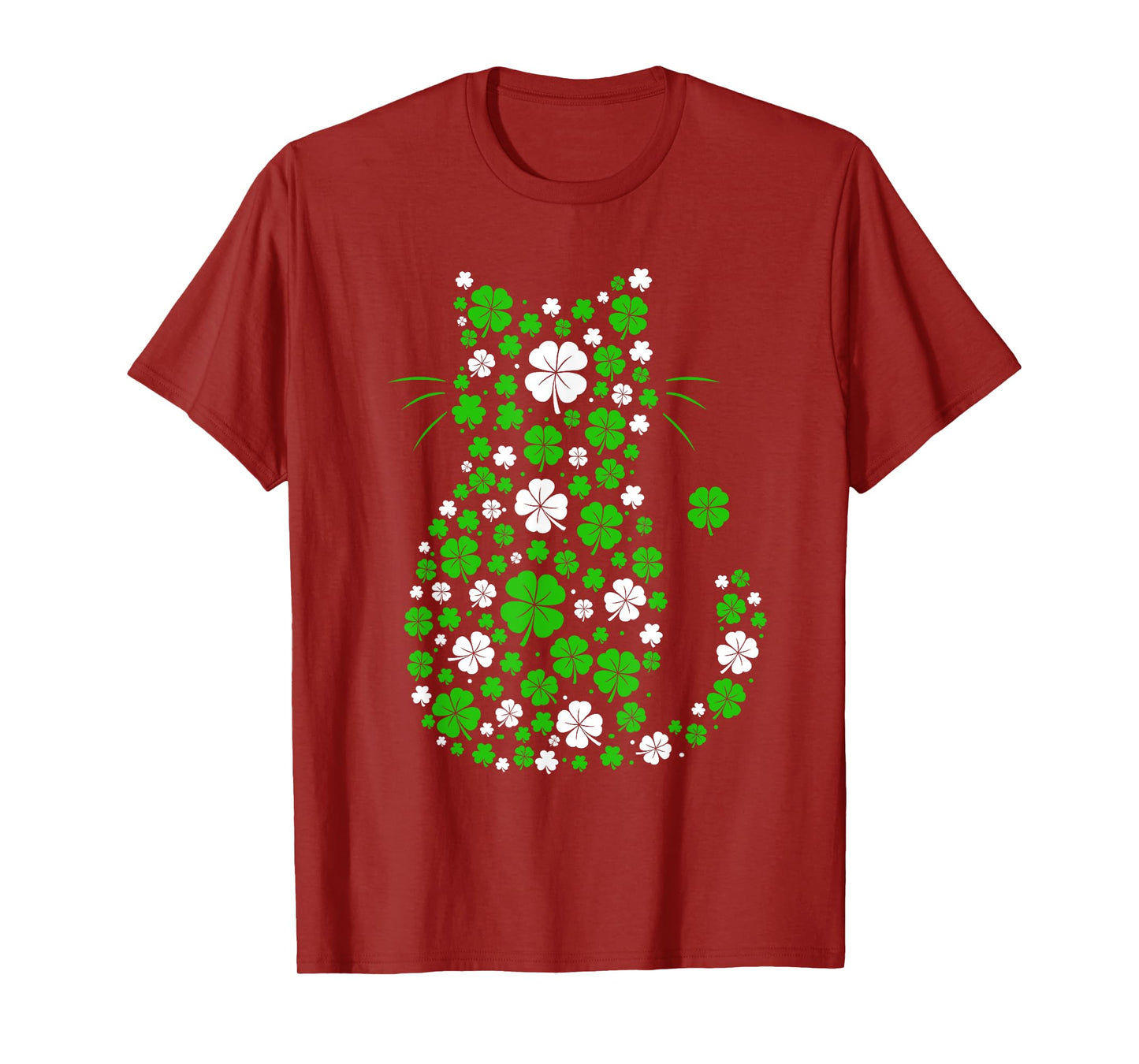 Irish Green Shamrock Lucky Clover St Patricks Day Cat Lover T-Shirt for Men Women Kids