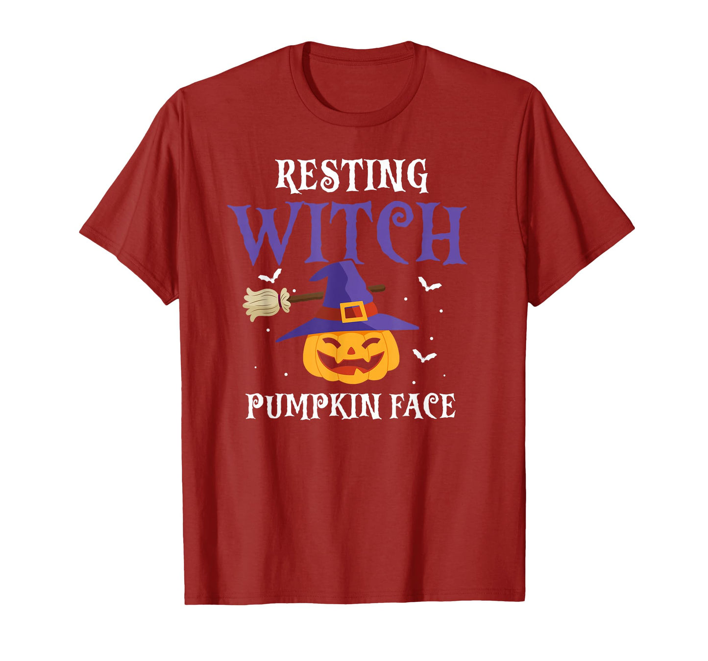 Resting Witch Pumpkin Face Funny Halloween Humor T-Shirt