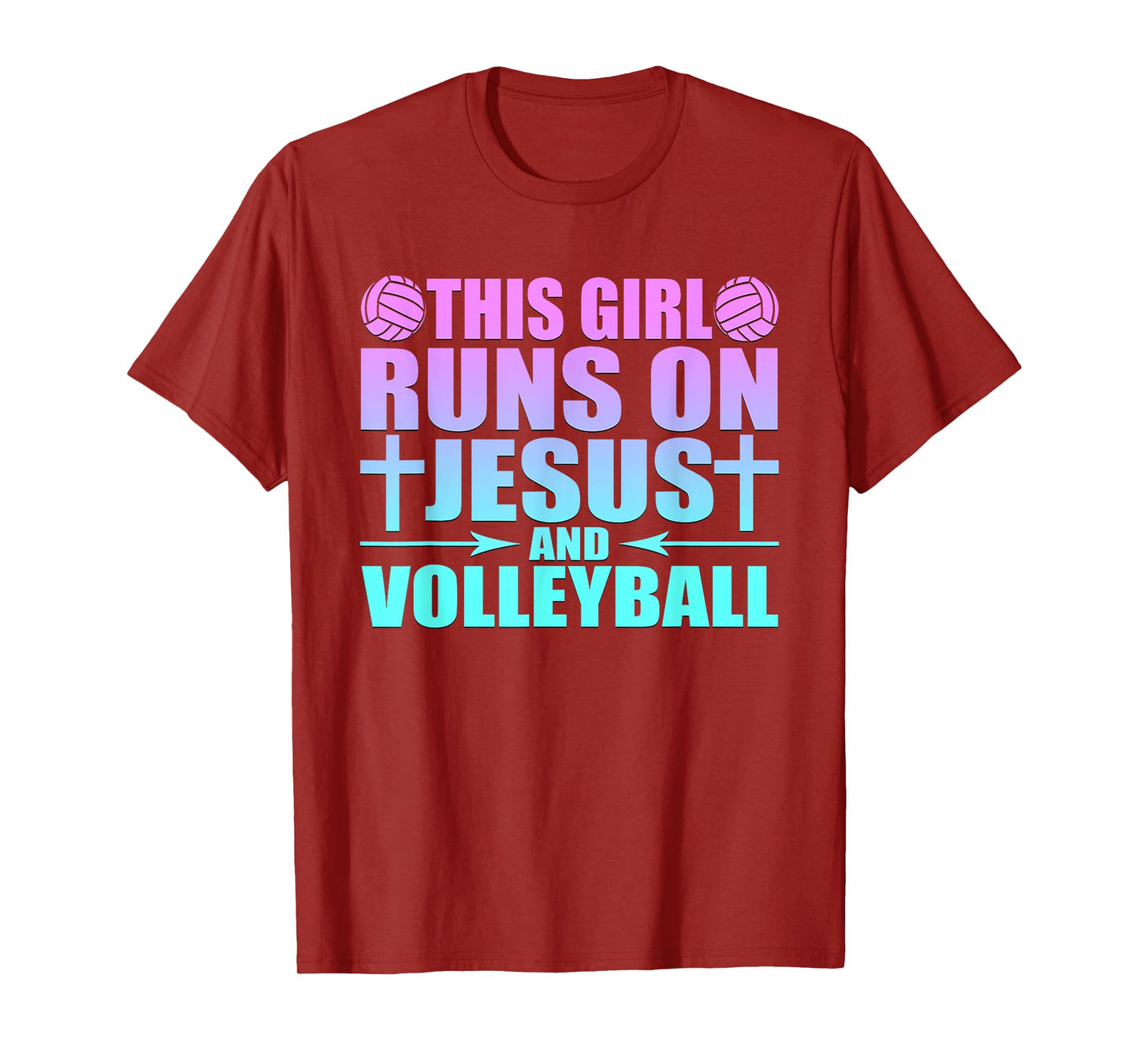 This Girl Runs On Jesus And Volleyball Novelty T-Shirt T-Shirt